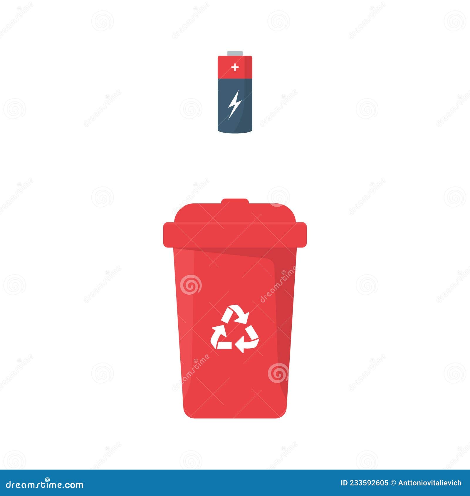 Dustbin Container or Recycle Bin for Ewaste and Battery. Plastic Bin