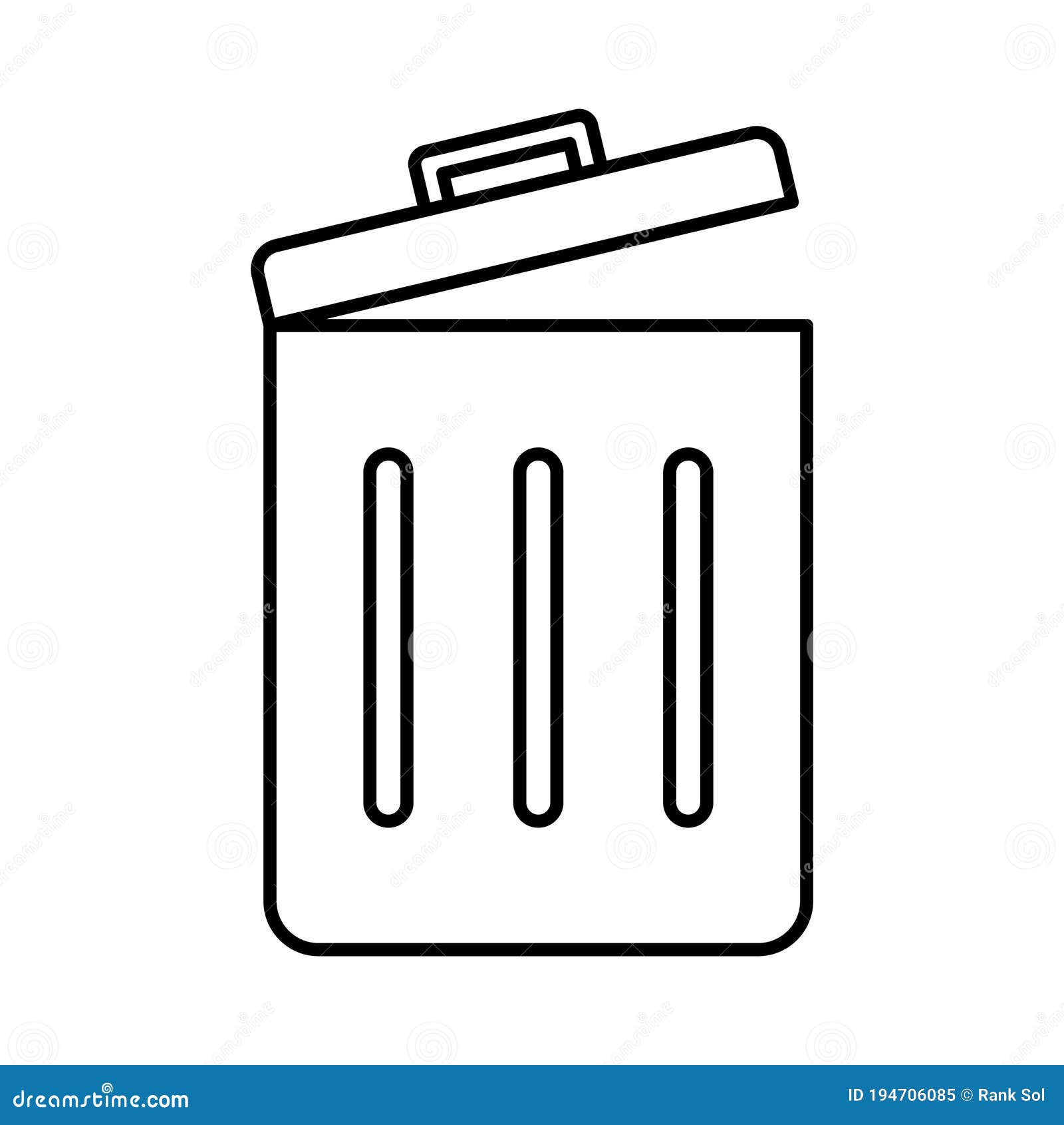 dustbin outline  icon which can easily modify or edit