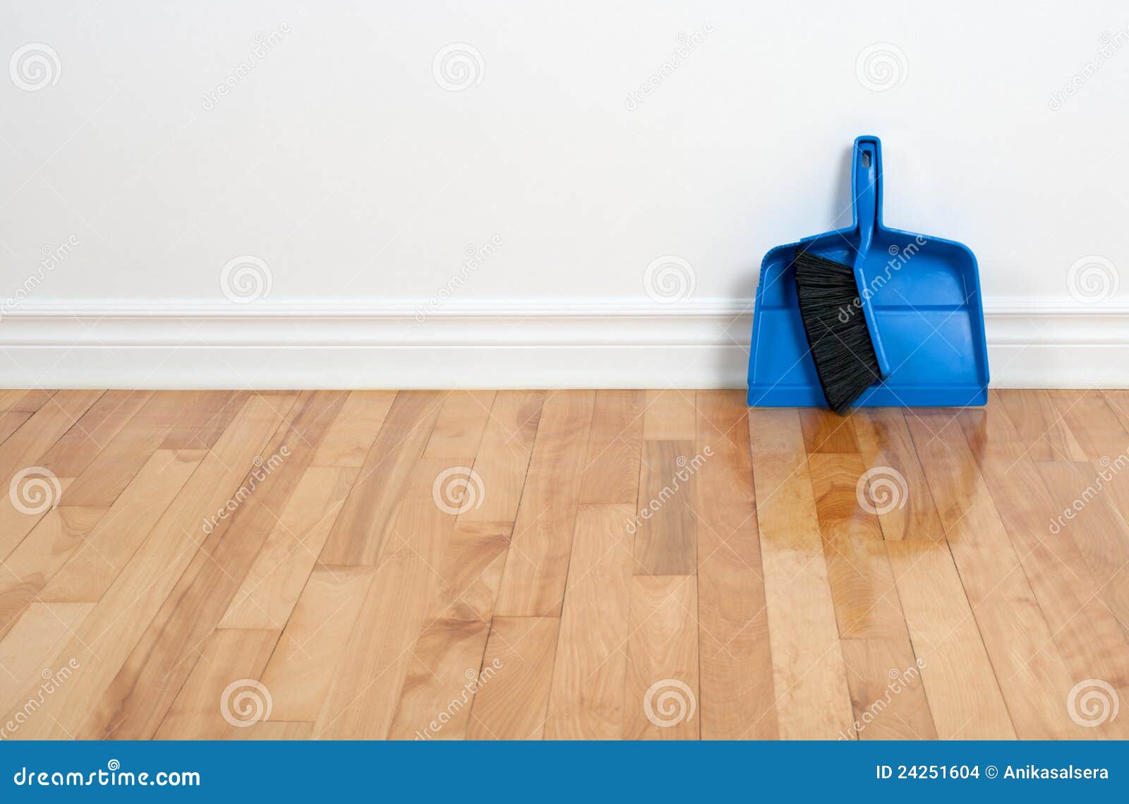 Dustpan and Brush on a Wooden Floor Stock Photo Image of wall, parquet 24251604