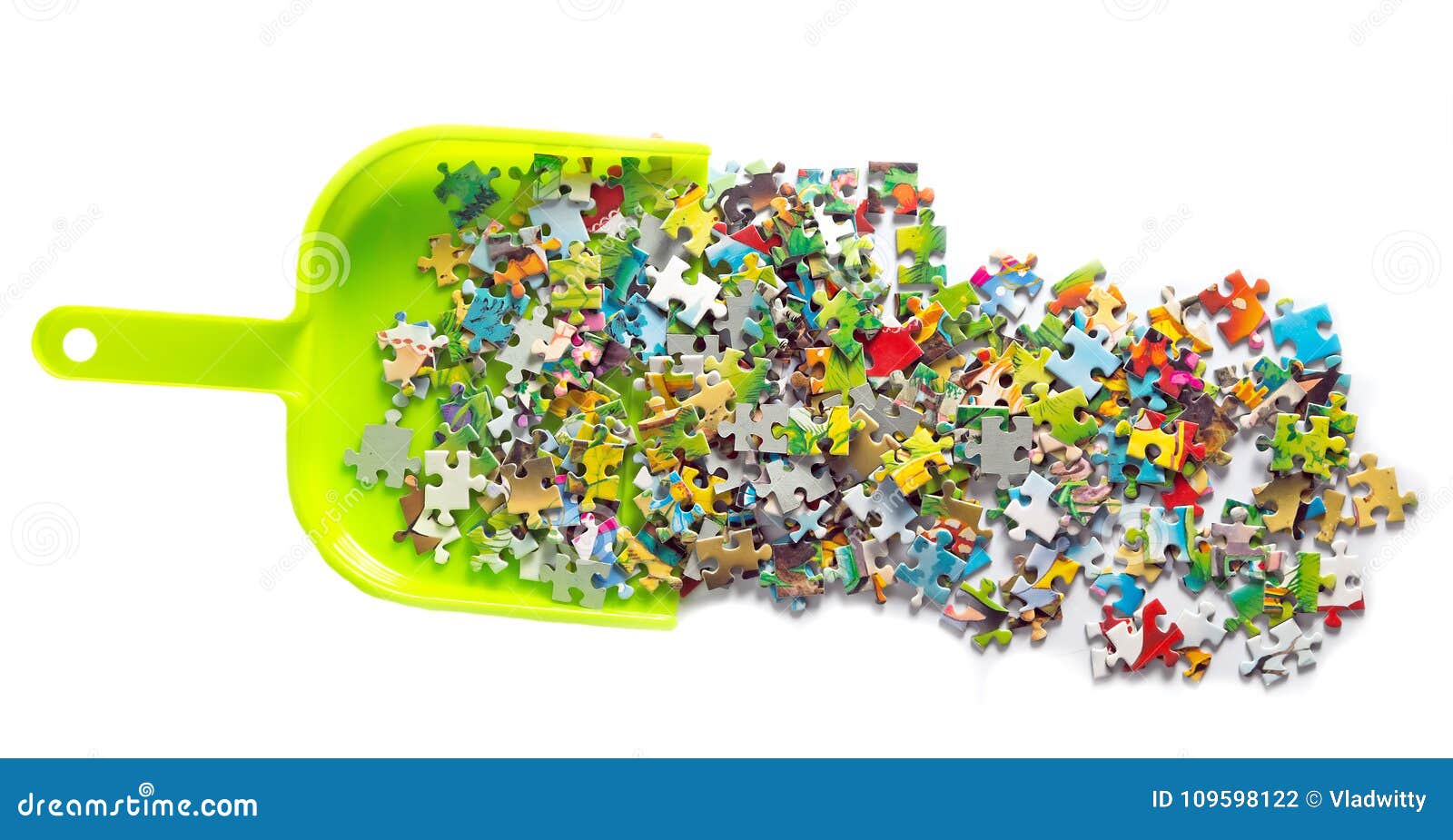 Dustpan for House Work with Garbage Papers Puzzle Stock Photo Image