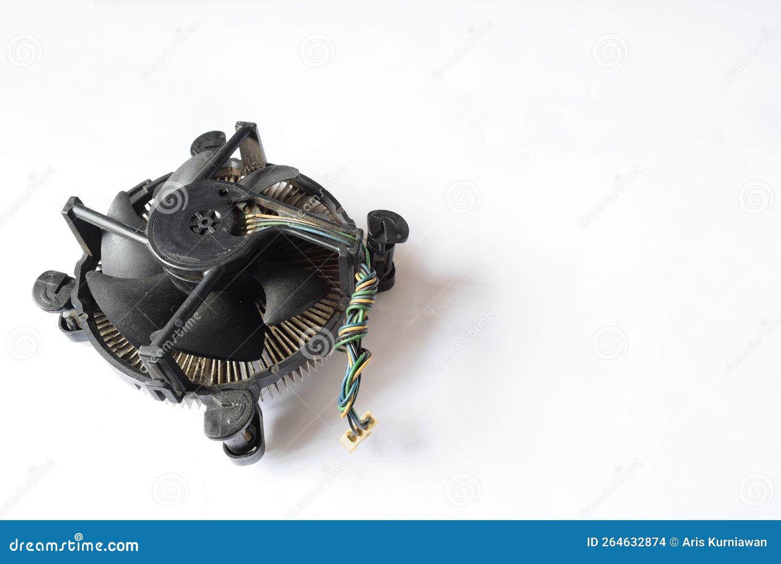 Dusty Cpu Cooler To Be Cleaned Due To Computer Overheating Isolated on