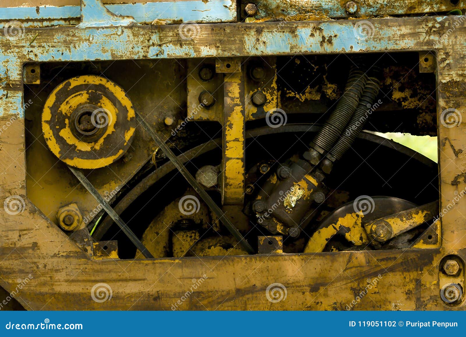 Dusty Engine Parts are Rusty. Stock Photo Image of metal, metallic