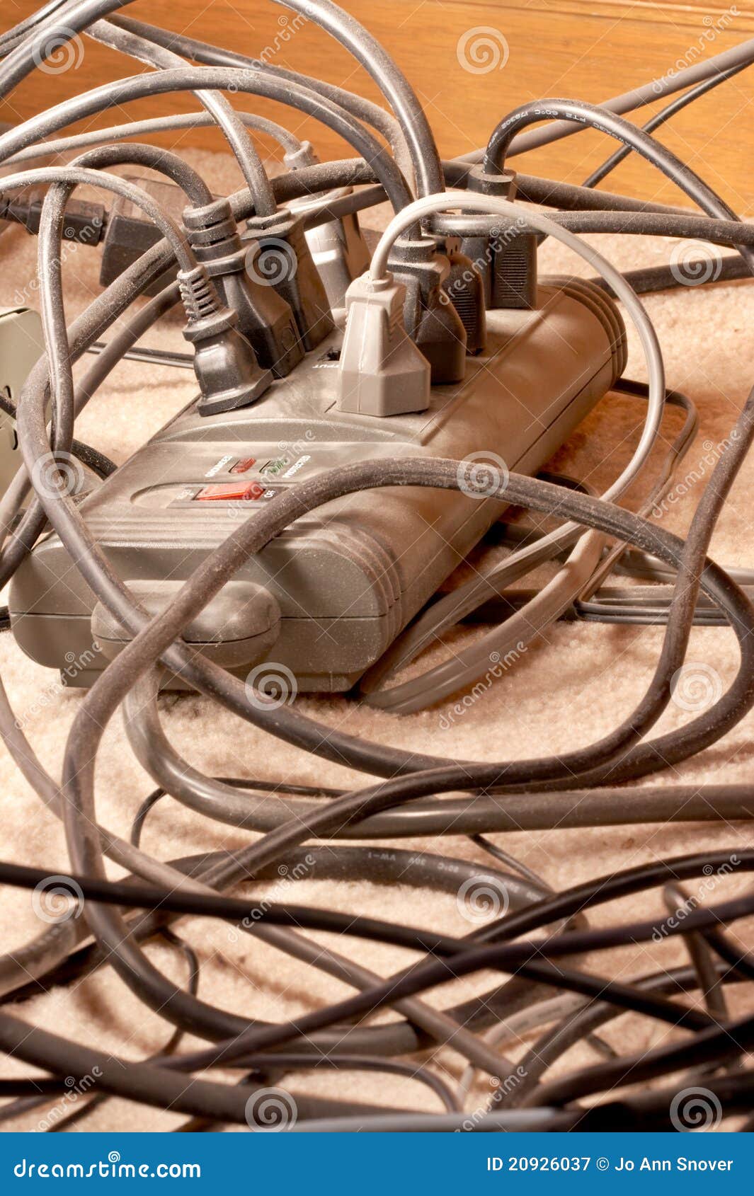 Dusty Power Cords Tangled Mess Royalty Free Stock Photography Image