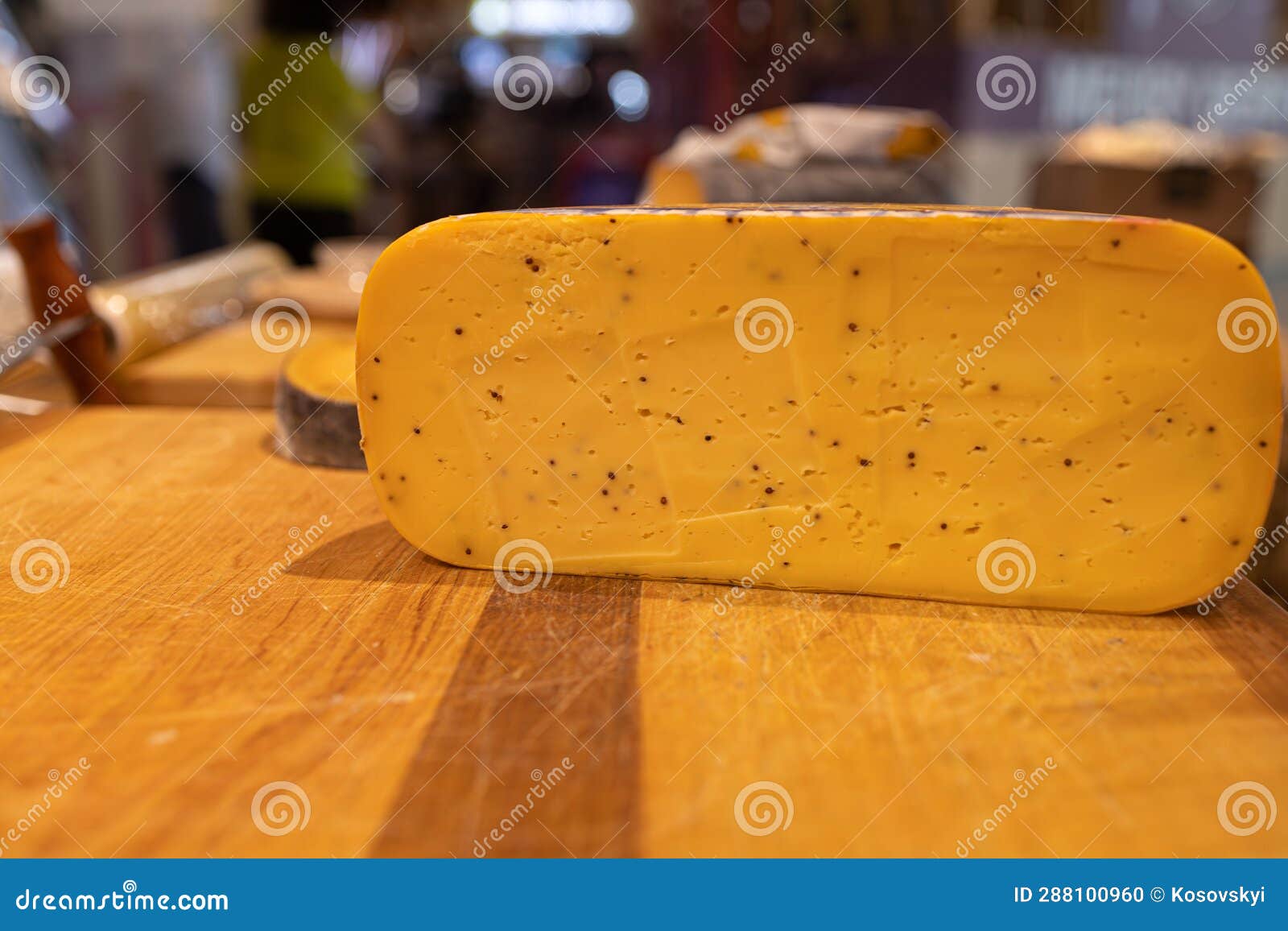 Dutch cheese with cumin stock photo. Image of seed, slice 288100960