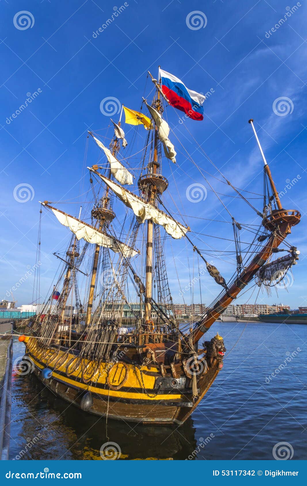 Dutch Pirate Ship stock photo. Image of background, long - 53117342
