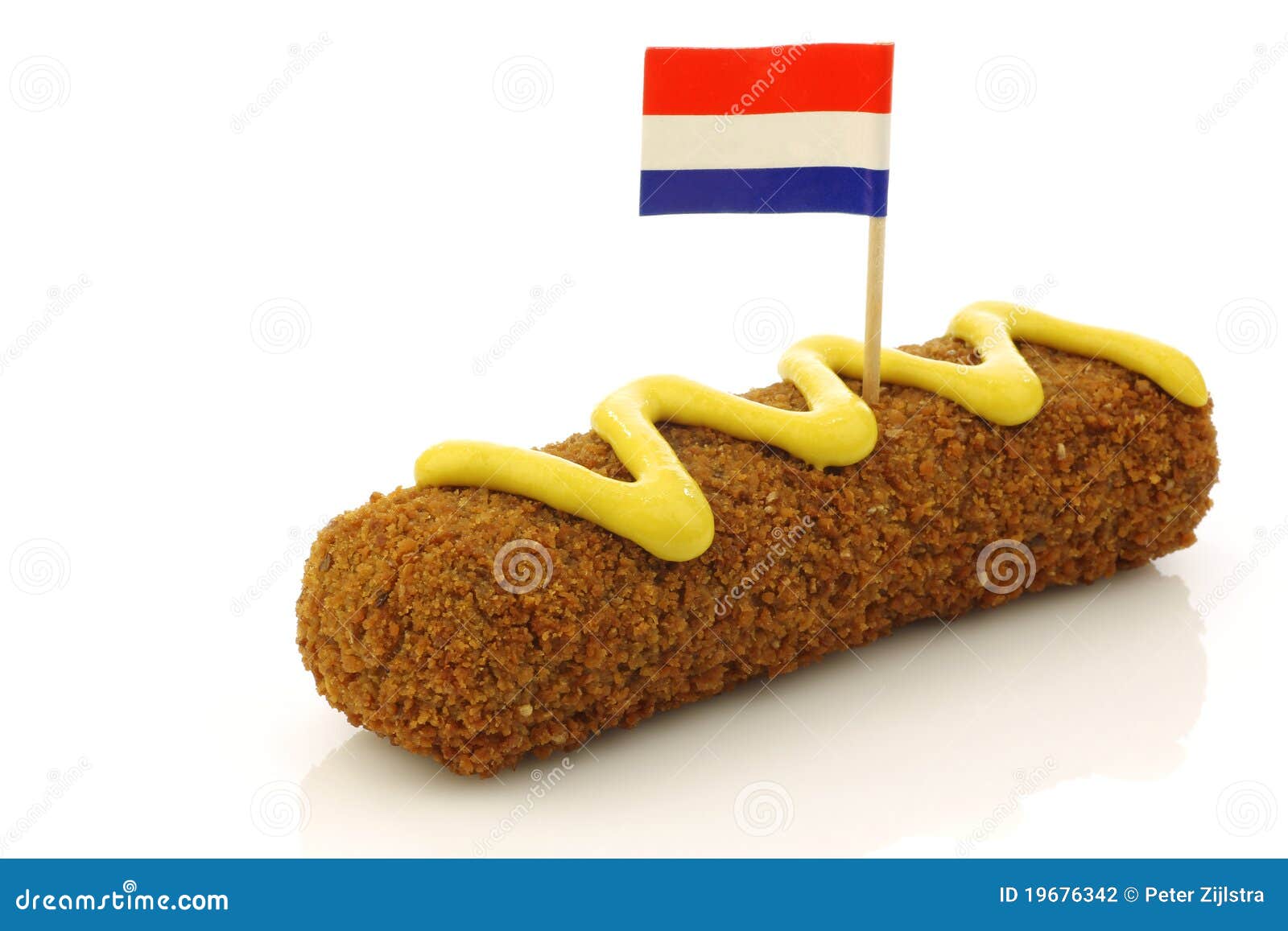 A Dutch Snack Called Kroket With Mustard Stock Photography Image