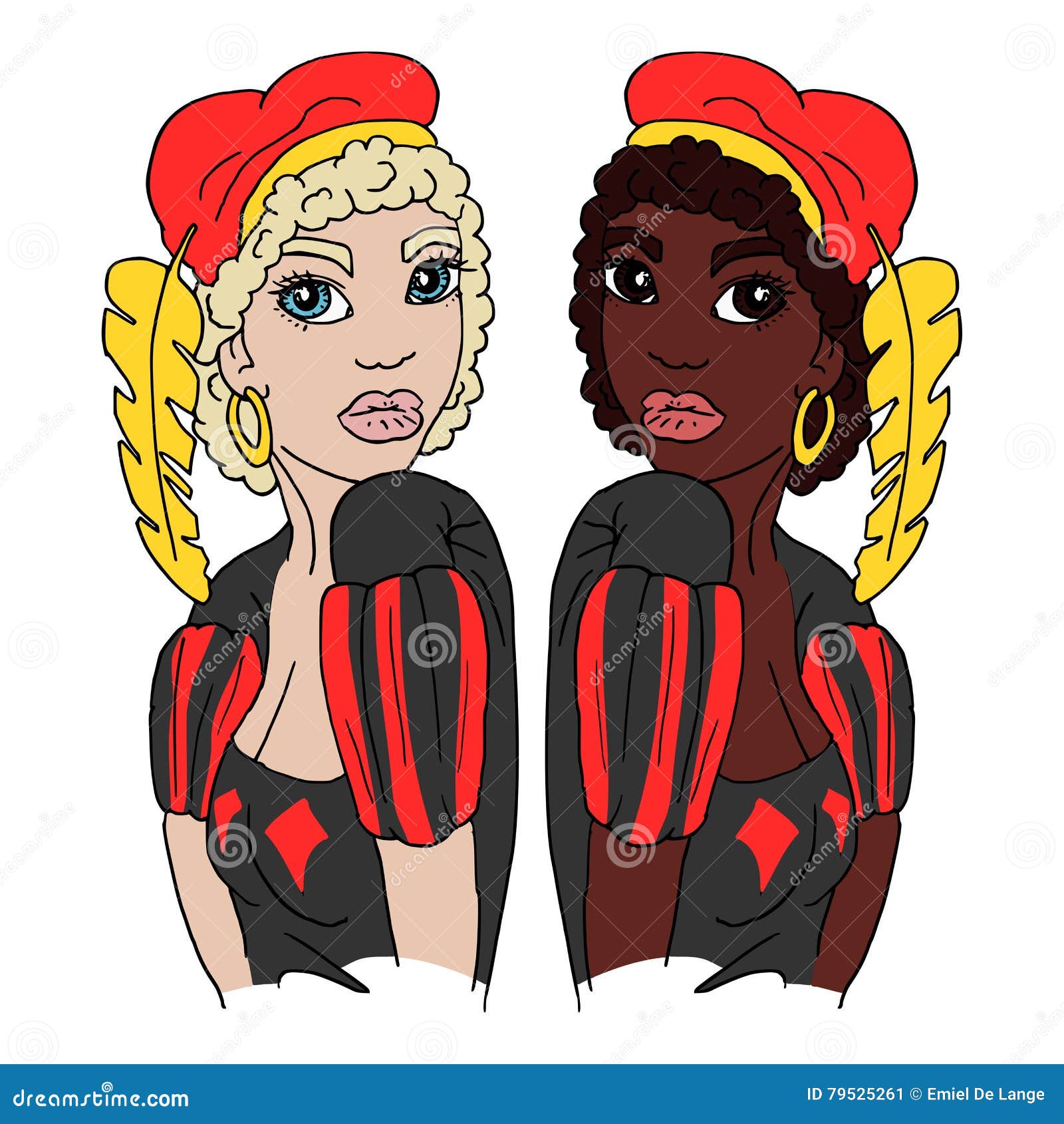 delicatesse Idool Tweet Dutch Zwarte Piet and Witte Piet Stock Illustration - Illustration of  grime, saint: 79525261
