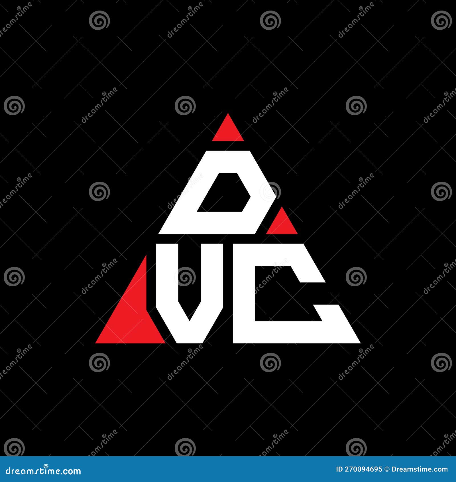 dvc triangle letter logo  with triangle . dvc triangle logo  monogram. dvc triangle  logo template with red
