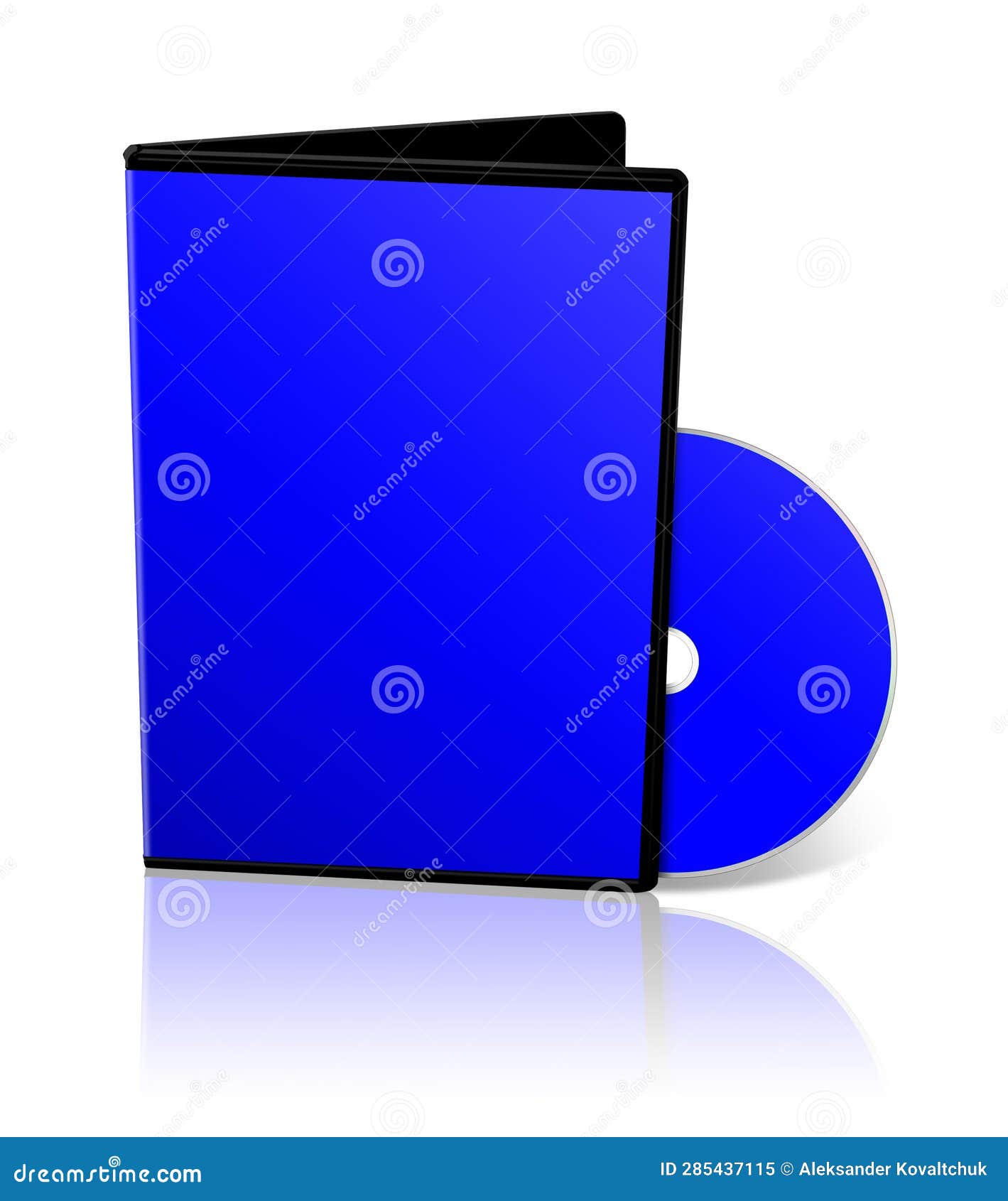 DVD Box Blank Template Blue for Presentation Layouts and Design. 3D