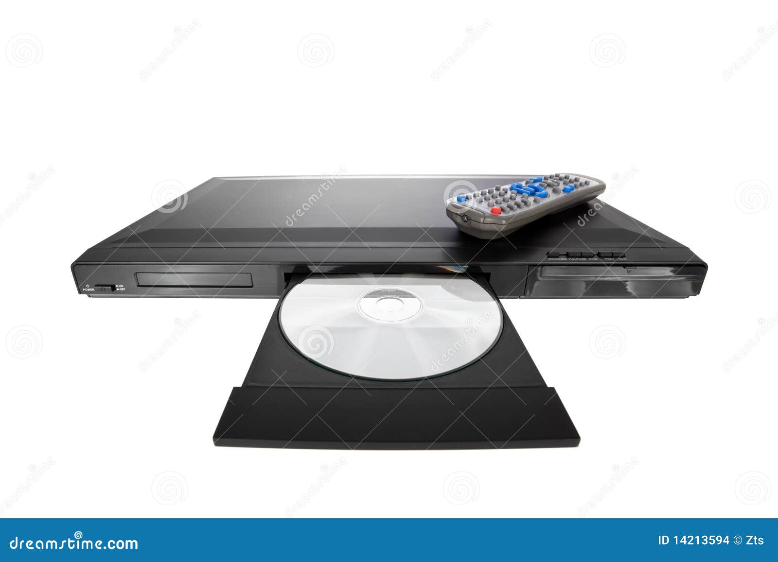 DVD Player Ejecting Disc With Remote Control Stock Photo Image of player, isolated 14213594