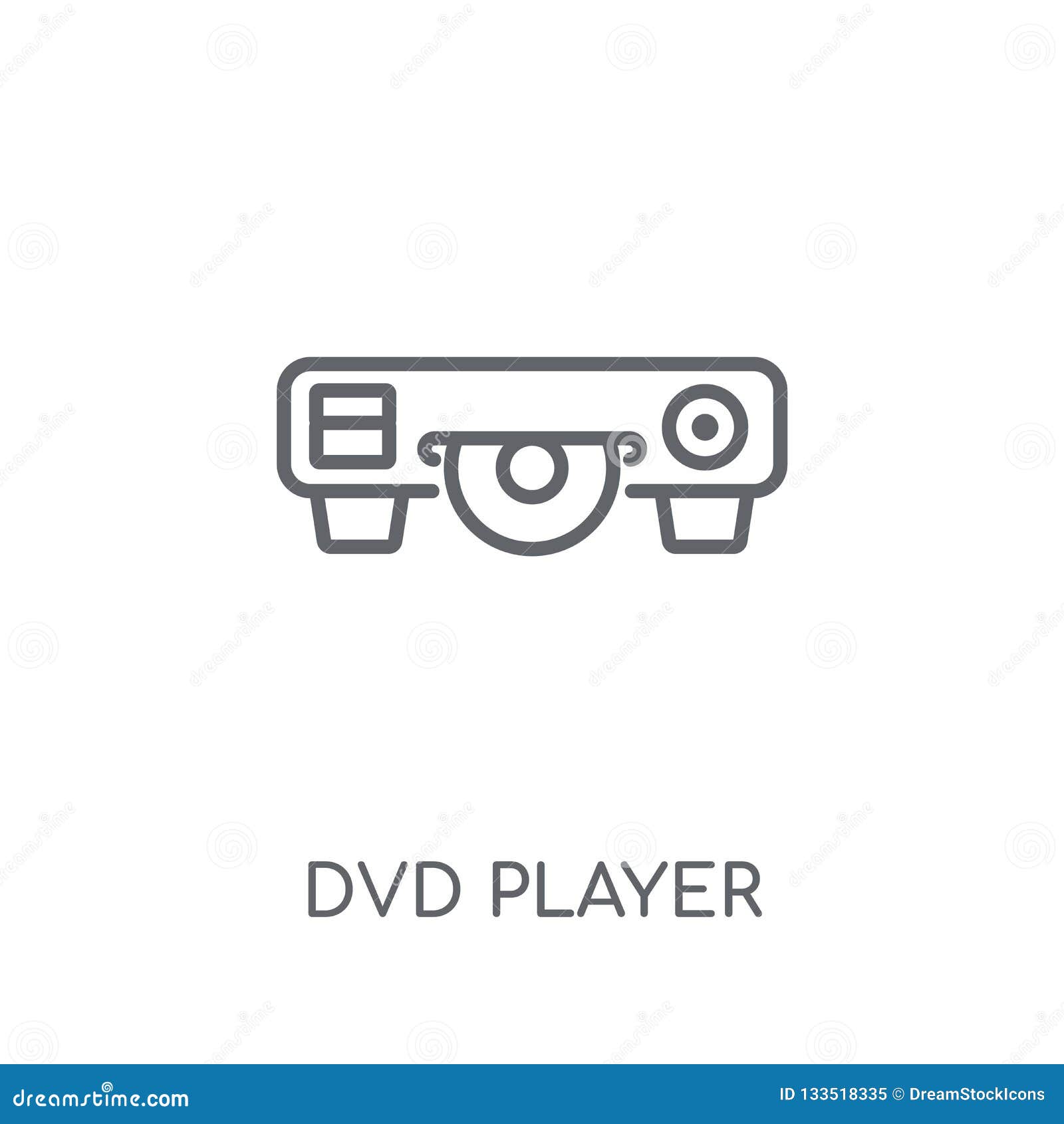 DVD Player Linear Icon. Modern Outline DVD Player Logo Concept O Stock