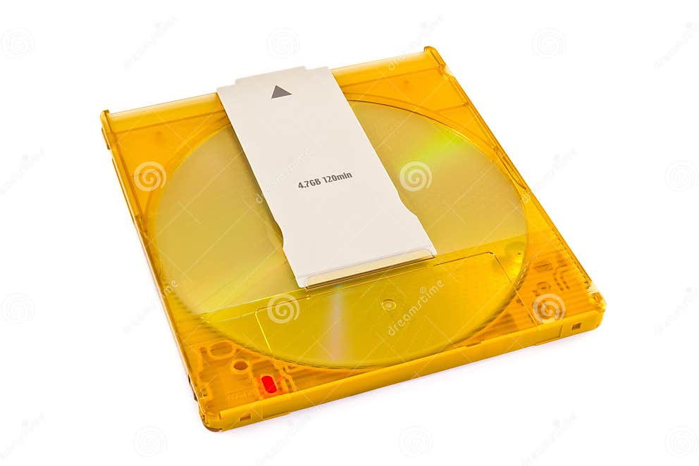 DVDRAM Disk in Plastic Cartridge on White Stock Image Image of