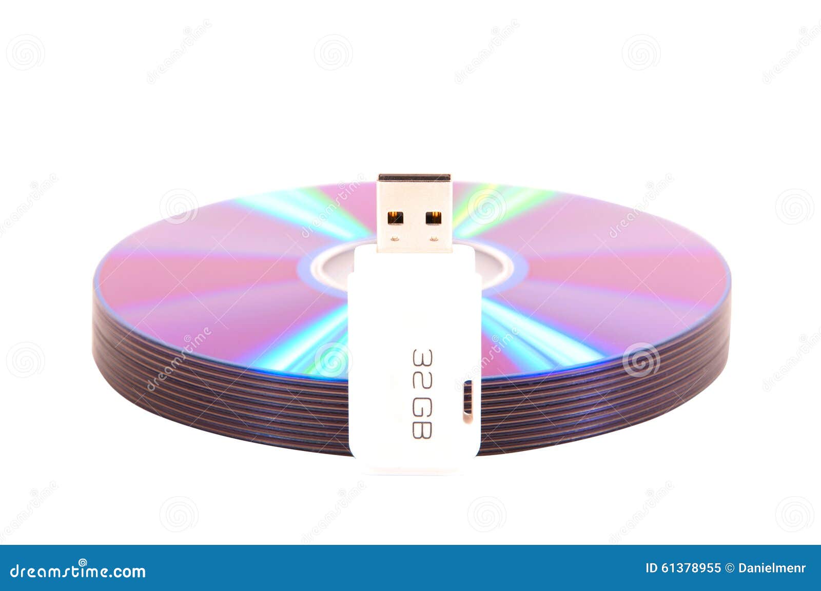 DVDs with flash drive stock image. Image of burning, electronics 61378955