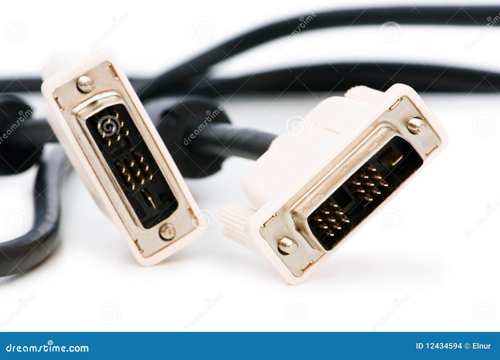 DVI Cable Isolated on the White Stock Photo Image of background
