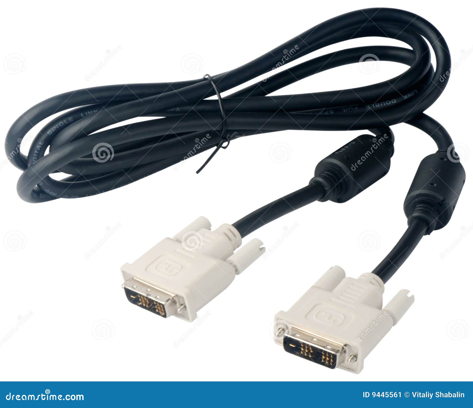 DVI cable on white stock image. Image of digital, interface 9445561