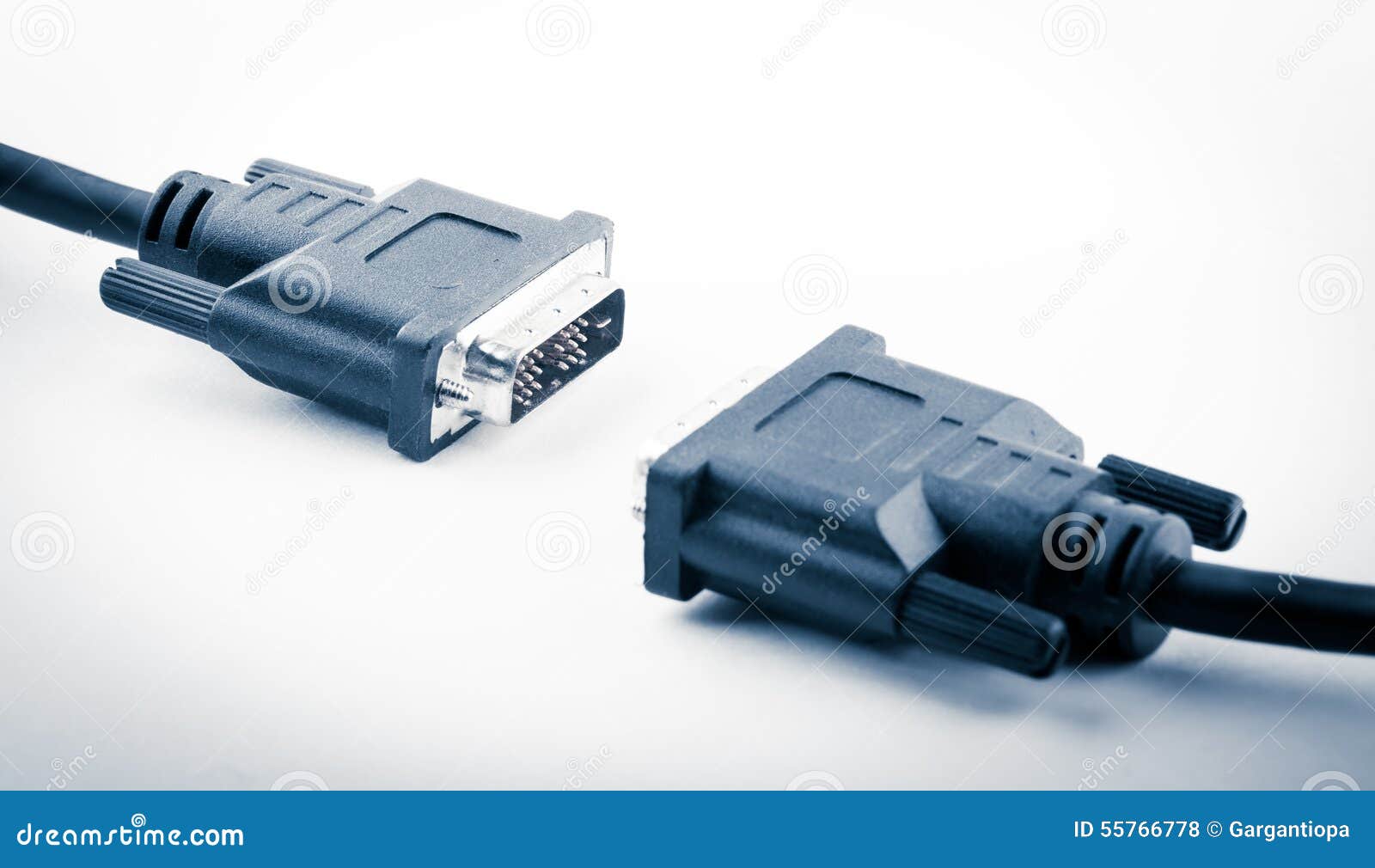 Dvi Cable on White Background Stock Photo Image of monitor, computer