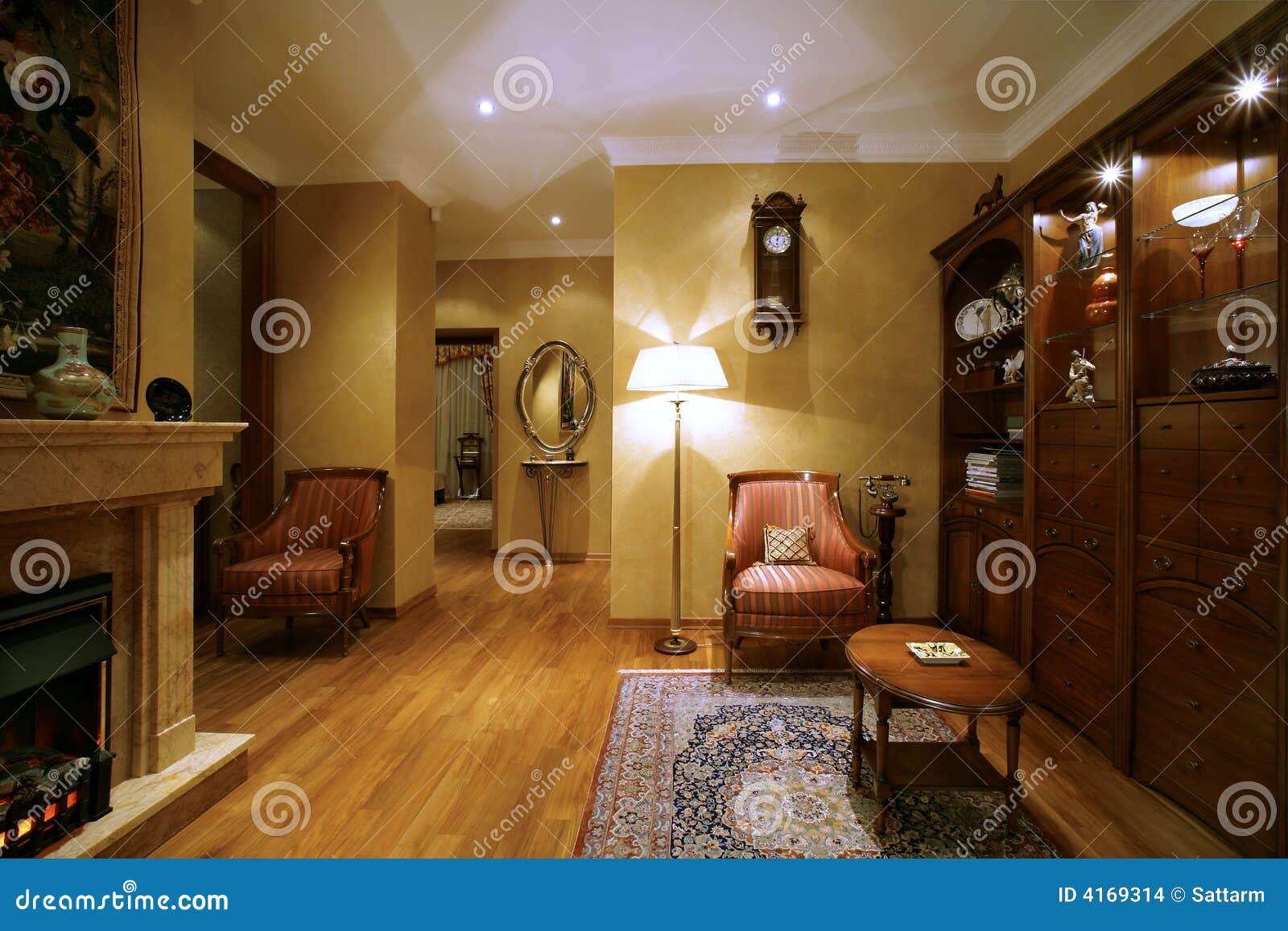 dwelling room rich person in classical style