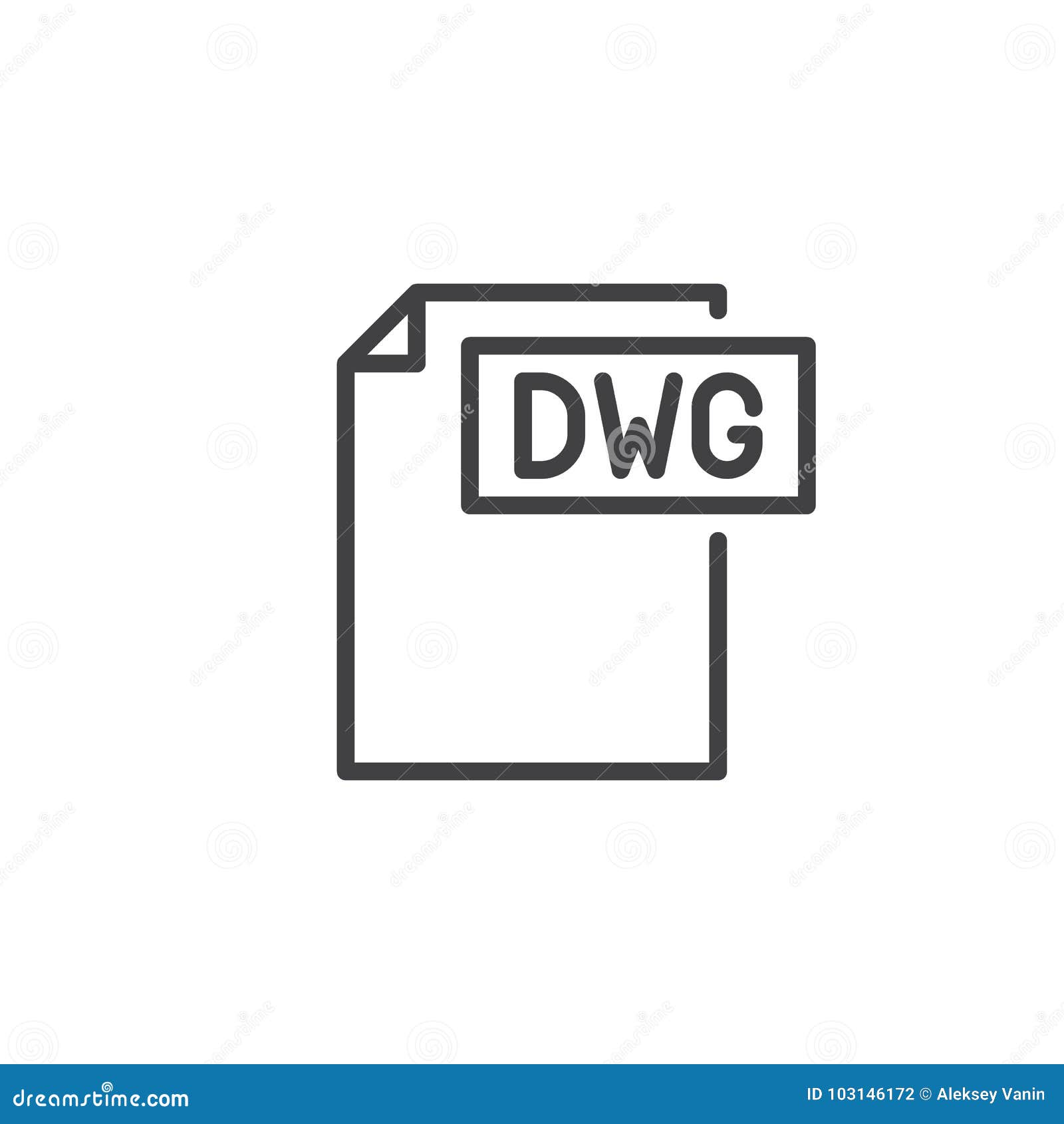 dwg format document line icon
