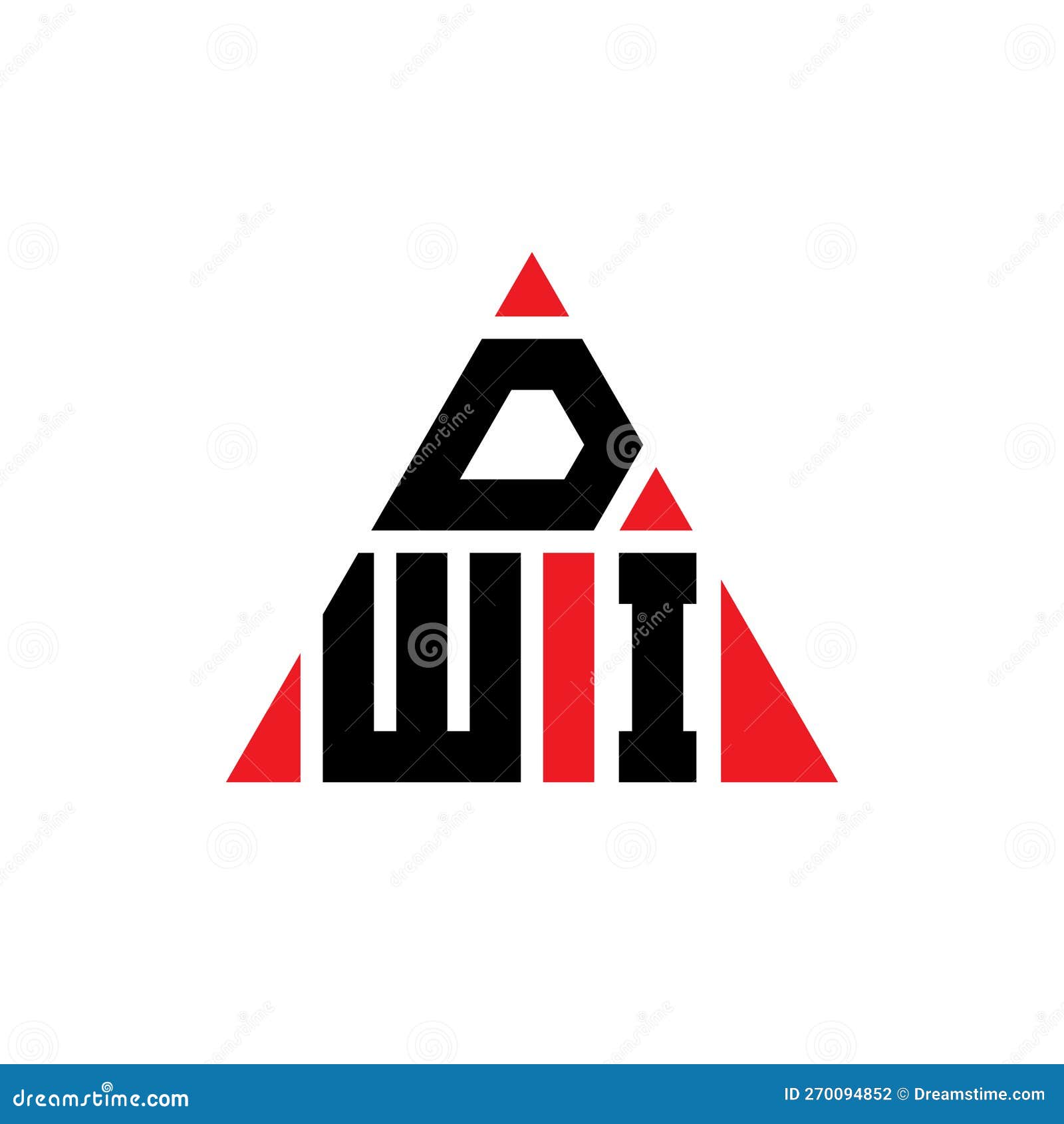 dwi triangle letter logo  with triangle . dwi triangle logo  monogram. dwi triangle  logo template with red