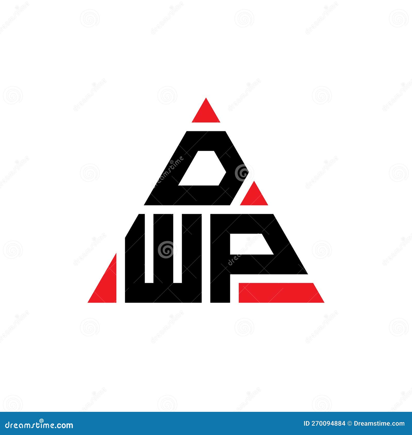 dwp triangle letter logo  with triangle . dwp triangle logo  monogram. dwp triangle  logo template with red