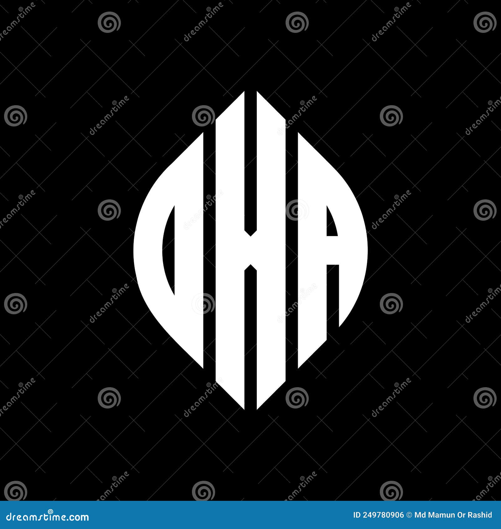 dxa circle letter logo  with circle and ellipse . dxa ellipse letters with typographic style. the three initials form a