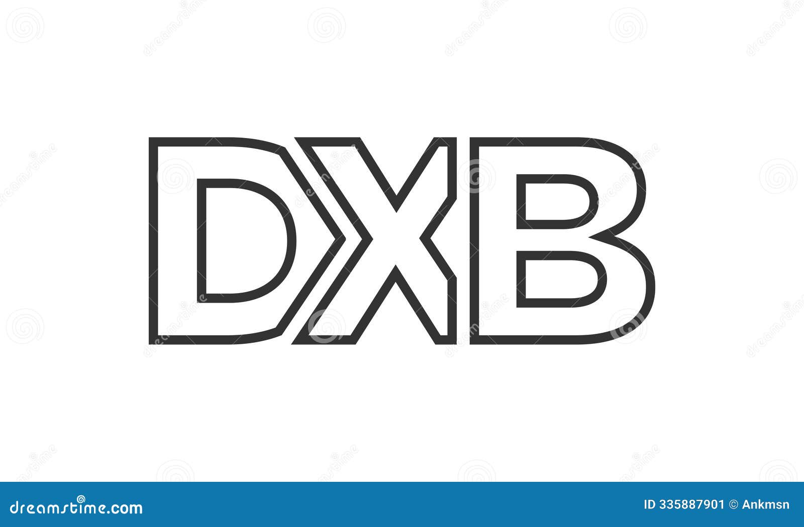 dxb logo  template with strong and modern bold text. initial based  logotype featuring simple and minimal typography.