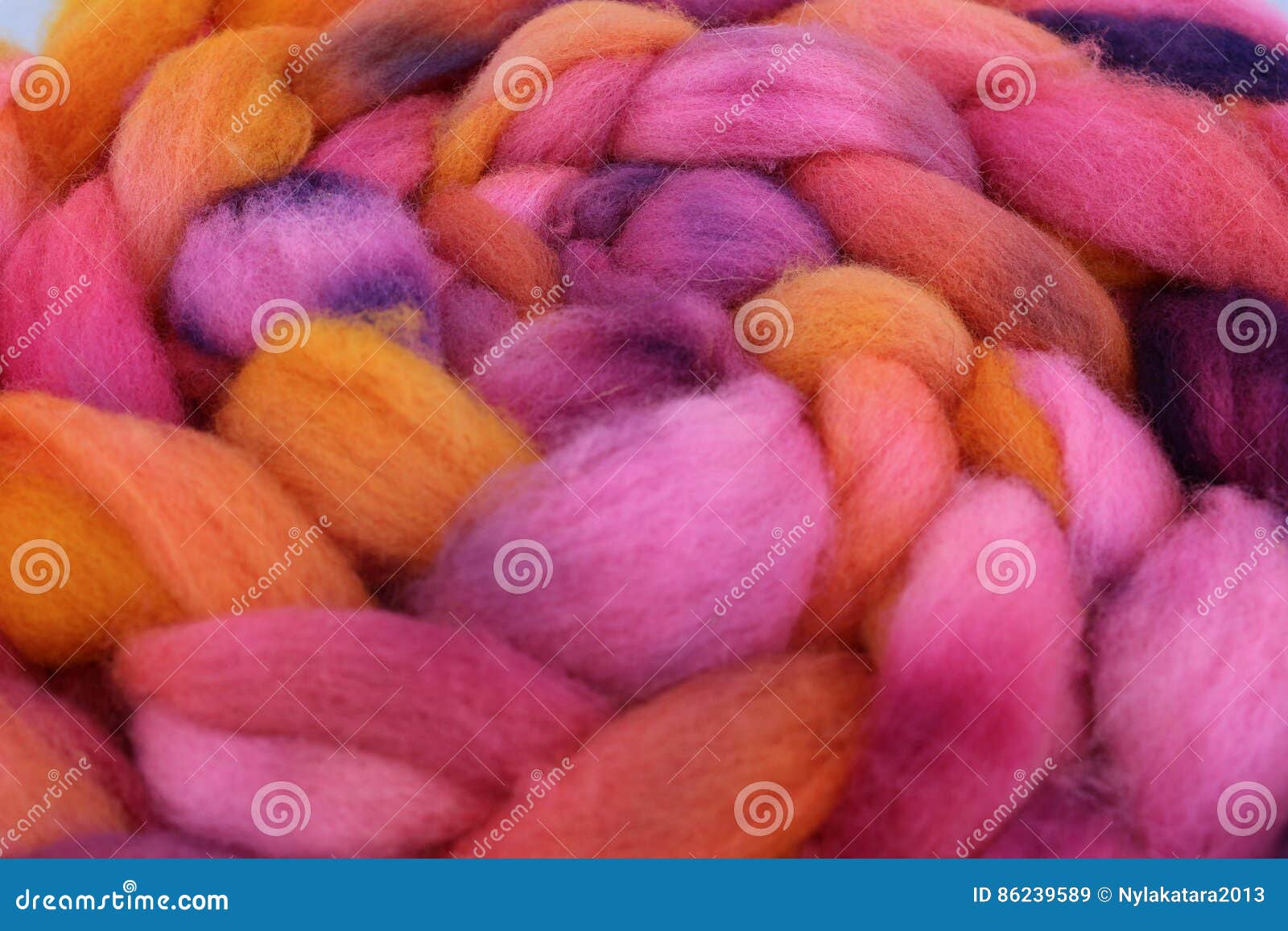 Dyed sheep wool roving stock image. Image of animals 86239589