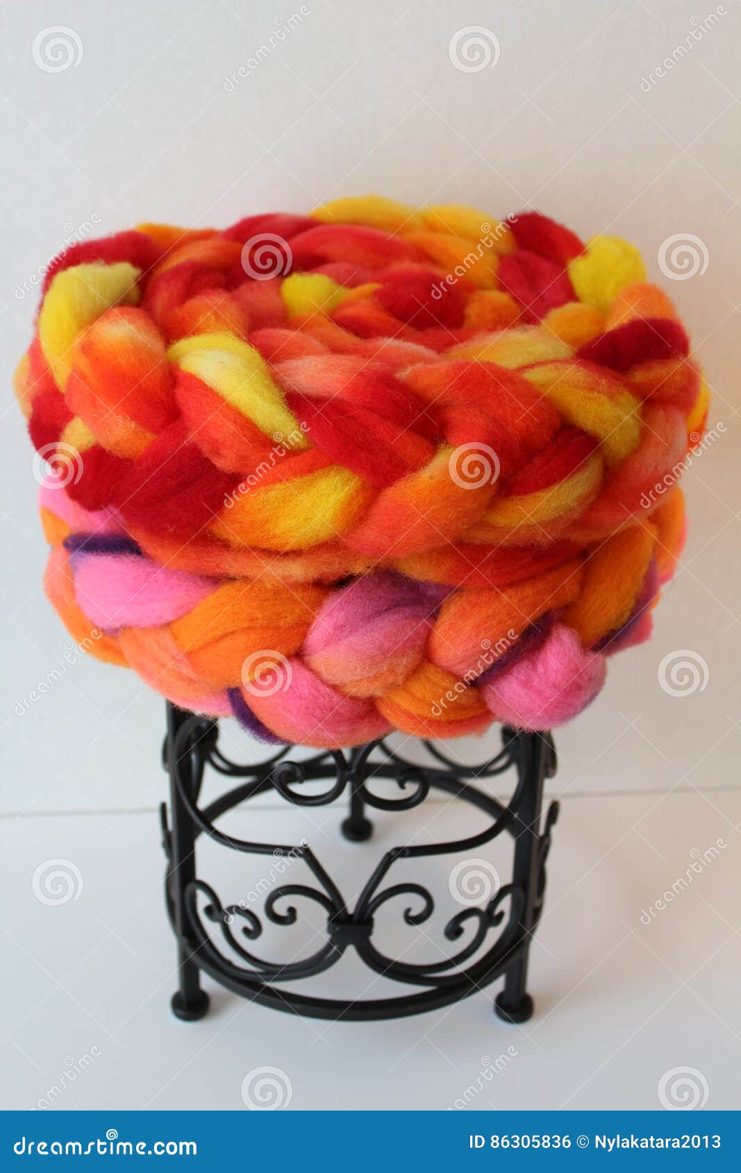 Dyed sheep wool roving stock photo. Image of animals 86305836