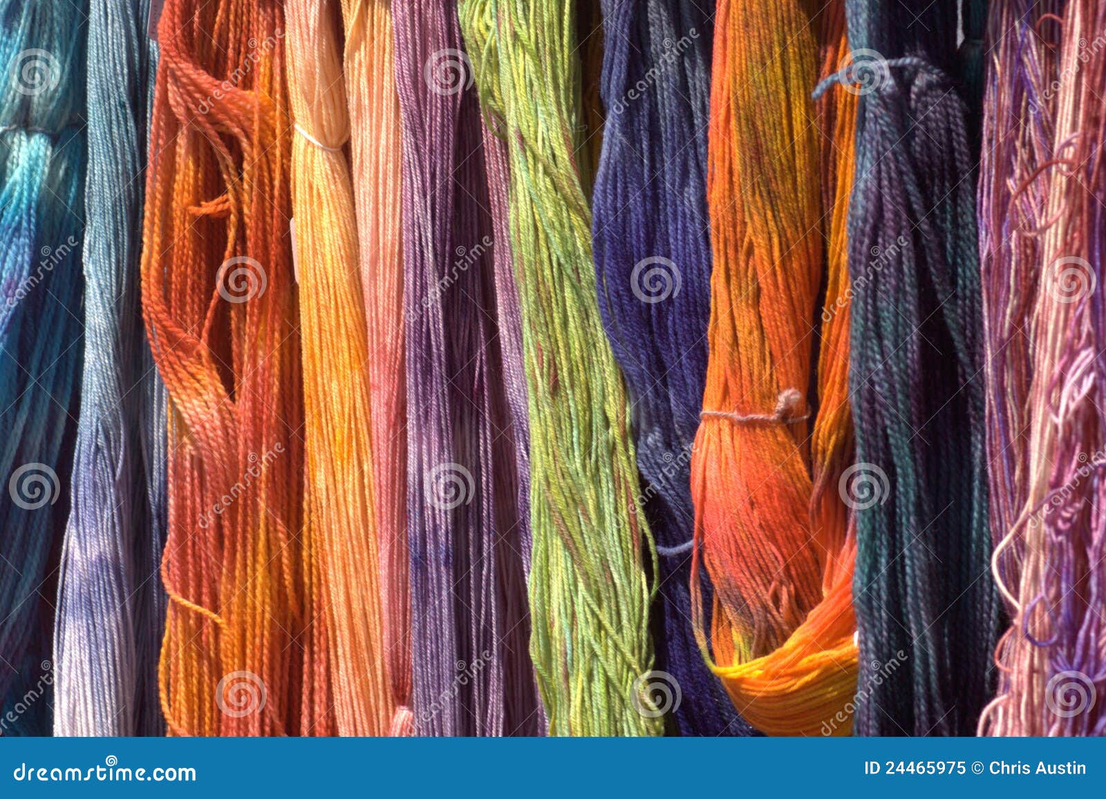 Dyed wool at a farm fair stock image. Image of hobby 24465975