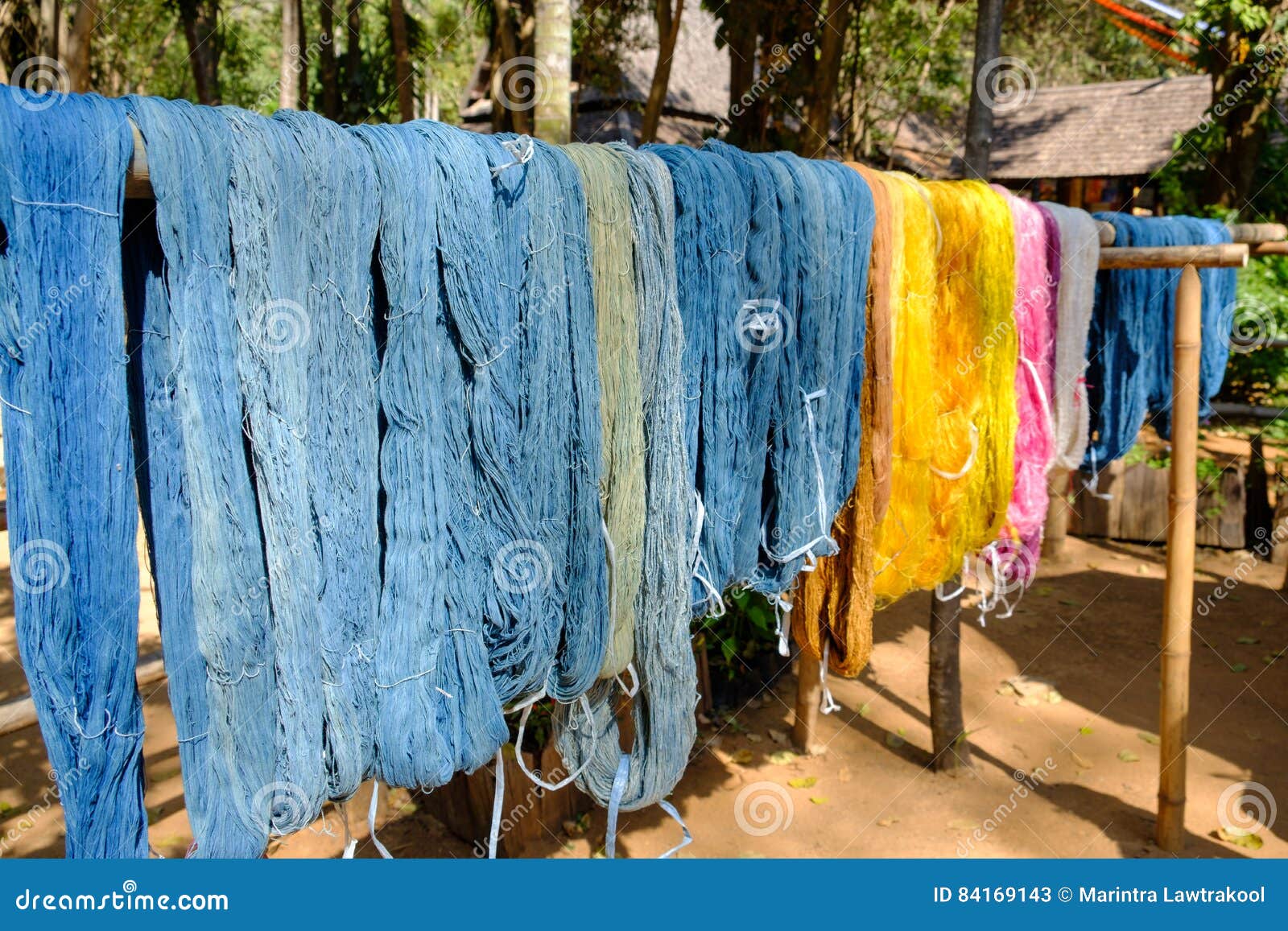 Dyeing Silk Handmade Traditional. Stock Image Image of shuttle