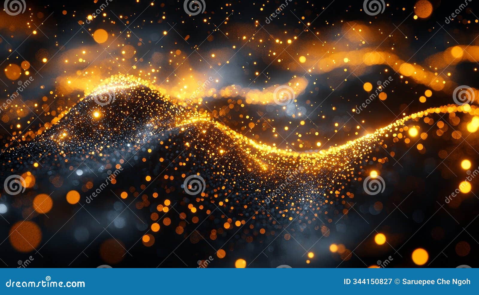 dynamic ai network with golden light effects