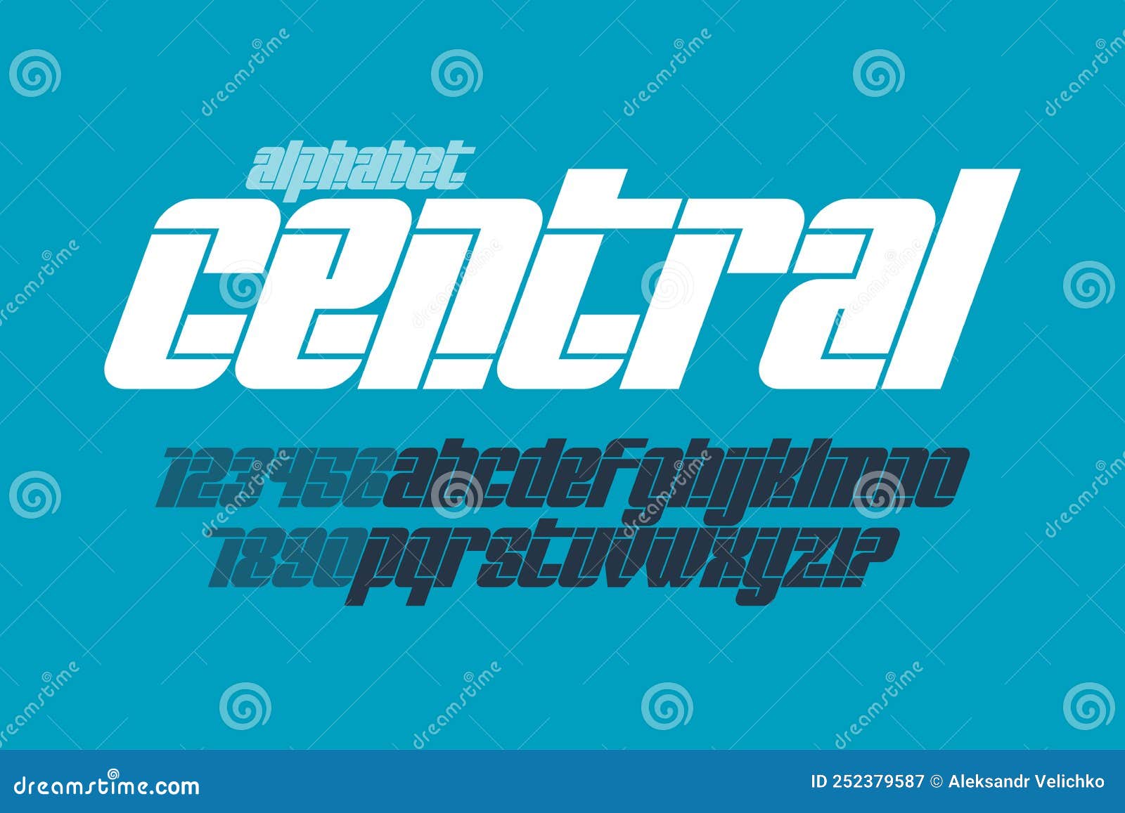 Dynamic Alphabet Design, Typeface, Letters and Numbers Stock Vector