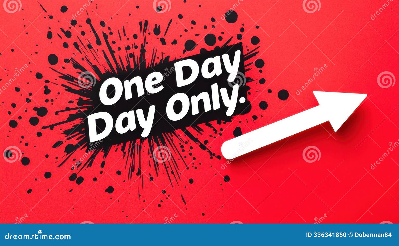 dynamic black friday sale banner with bold text  on red background emphasizing 'one day only' for limited