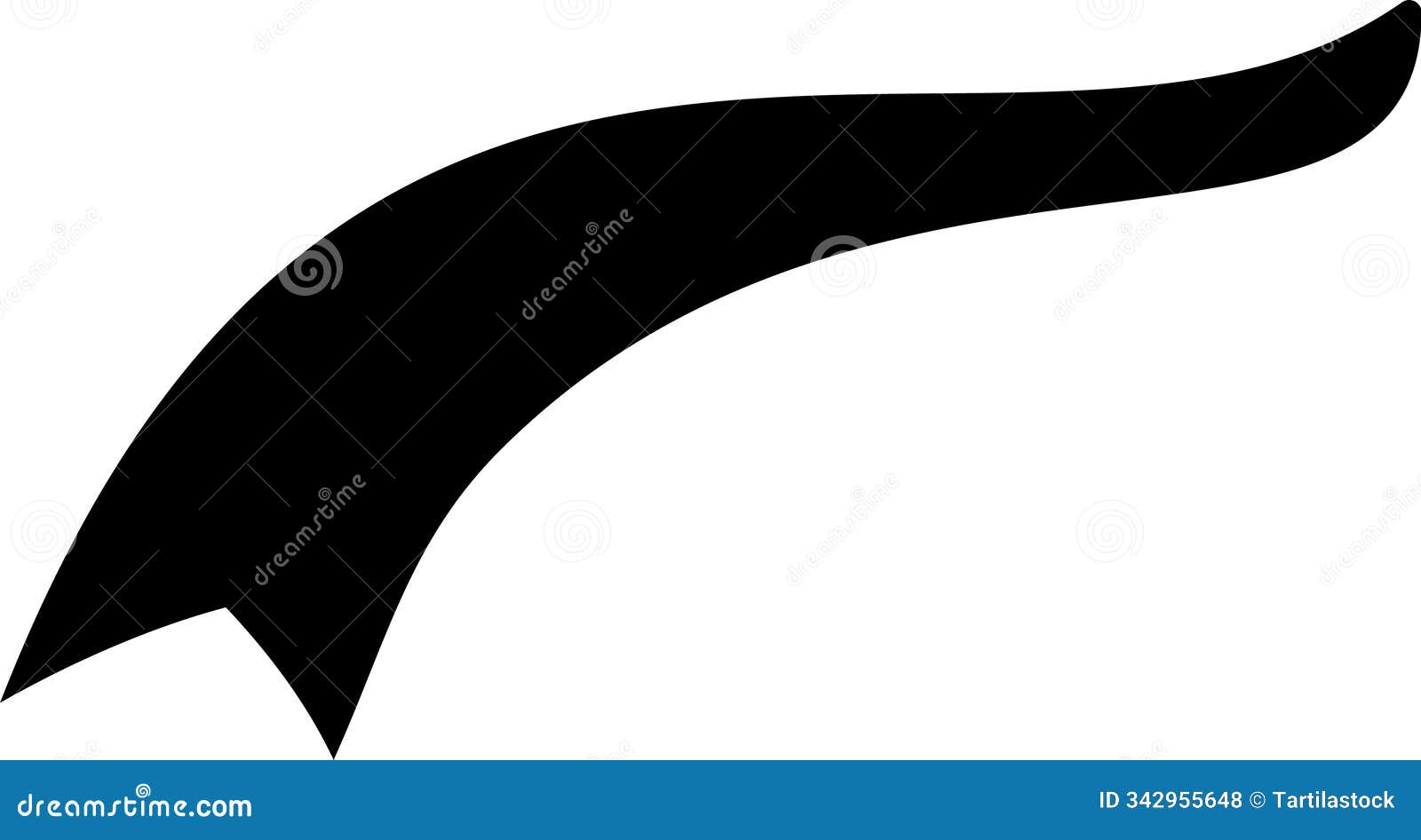 dynamic black  with a curved body ending with a sharp pointed tail, swooshing movement effect, graphic 