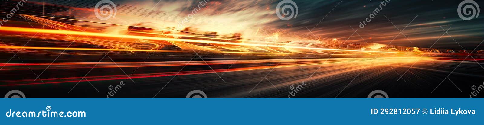 dynamic blurred image of a fast-paced race track. ai generative