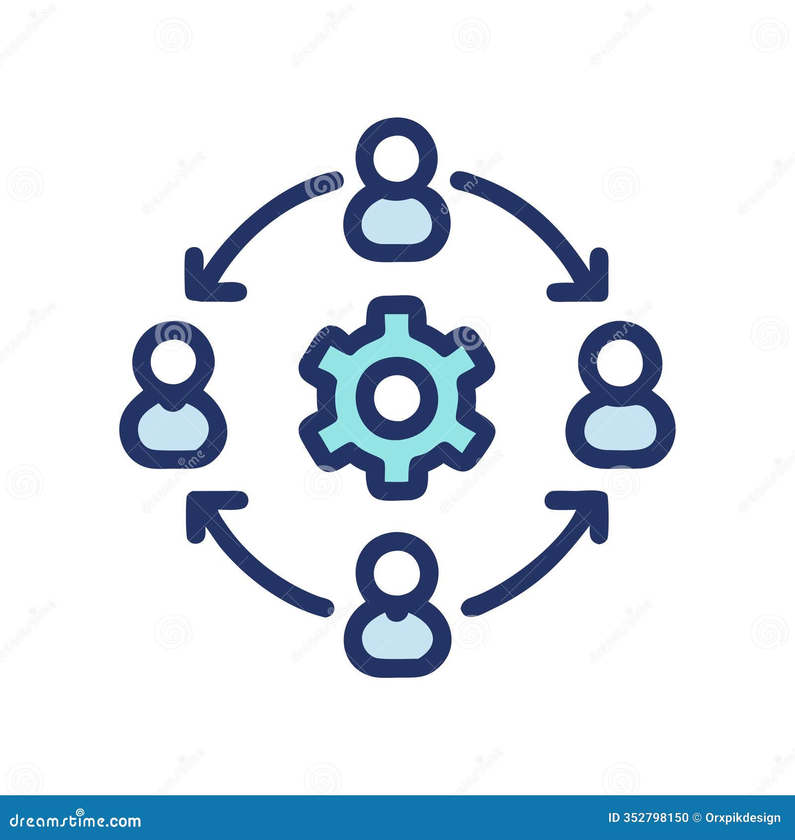dynamic cross functional teams icon