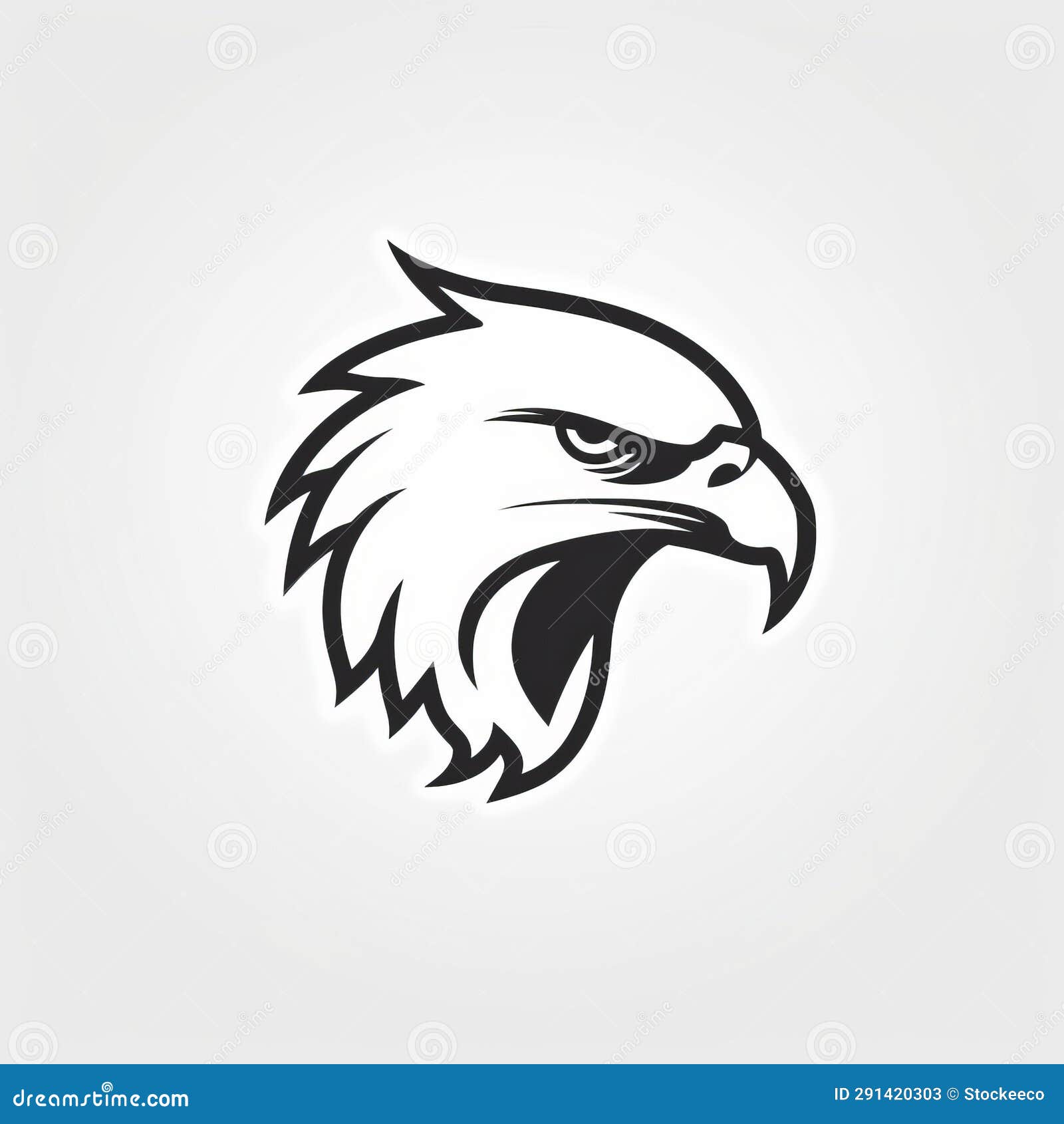 dynamic eagle head  icon on gray background