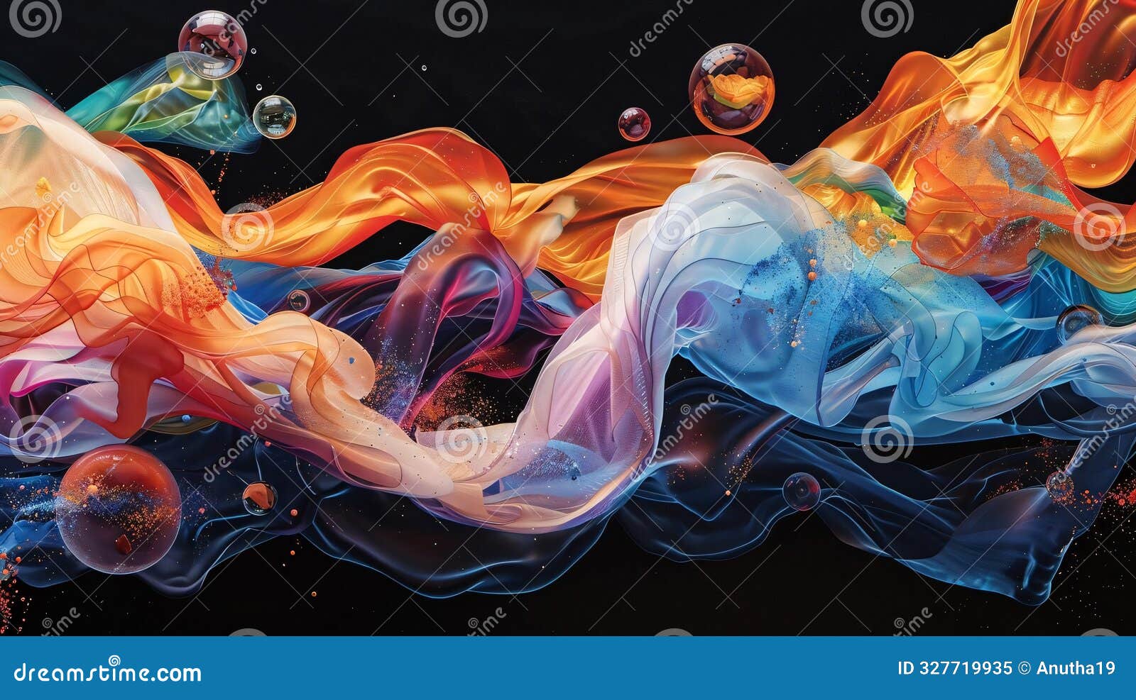 dynamic expression of fluid textures and colors in motion, resembling flowing silk or watercolor paints blending effortlessly