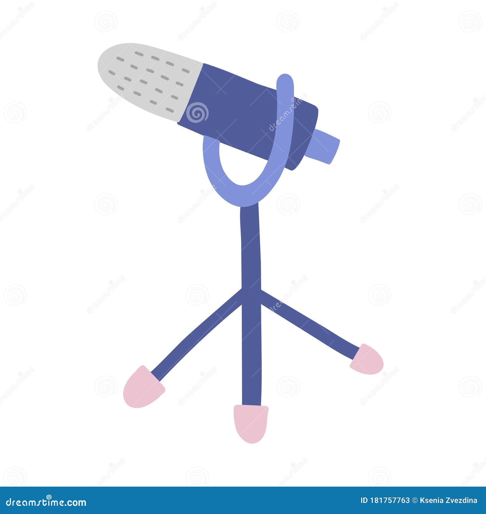 Dynamic Microphone On Stand, Device For Broadcasting And Recording