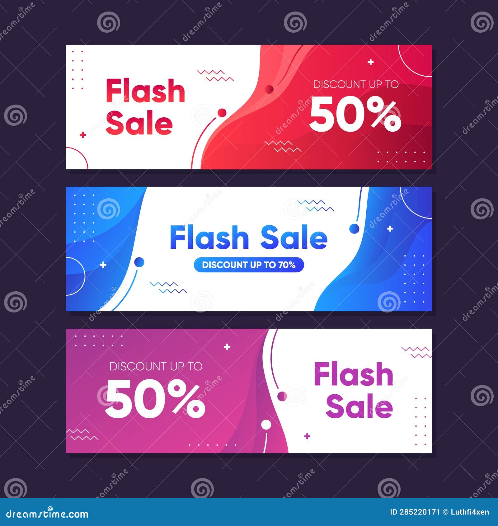 Dynamic Modern Fluid Horizontal Banner for Sale Banners Stock