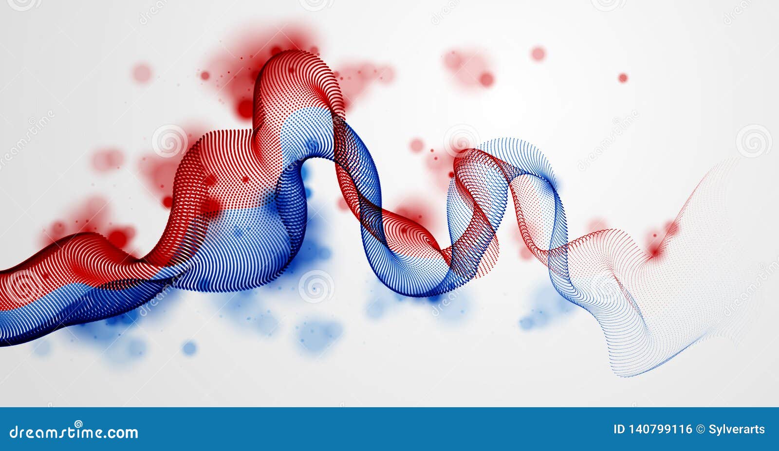 Dynamic Particles Sound Wave Flowing. Dotted Curves Vector Abstract