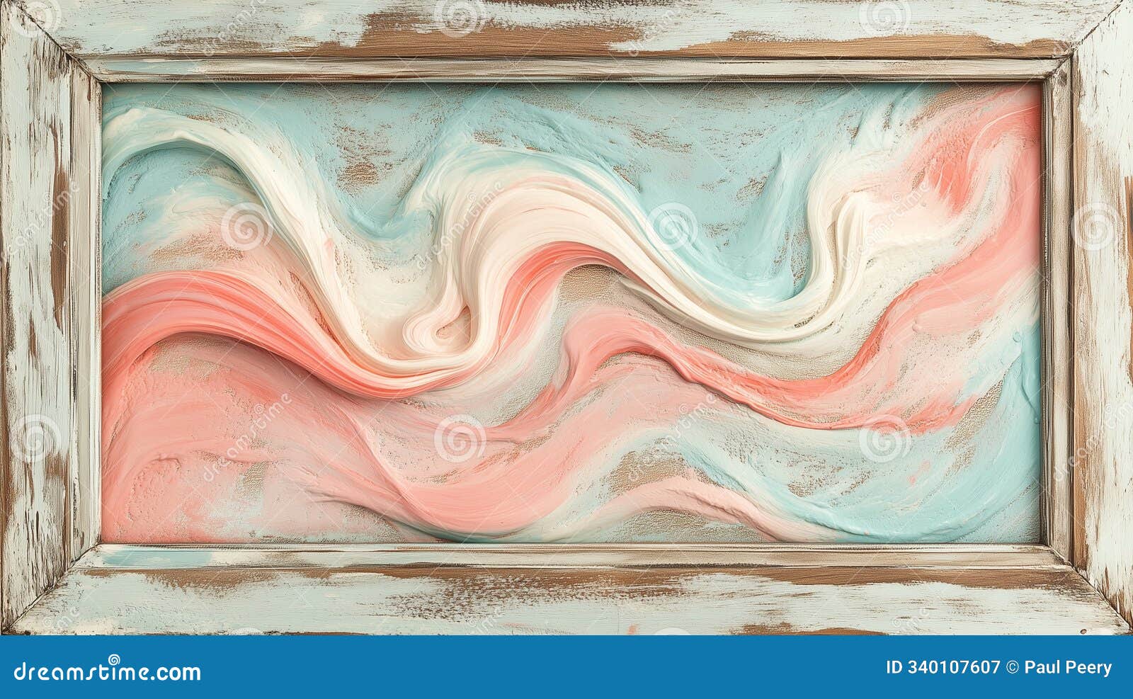 dynamic pastel swirls in rustic frame abstract digital art