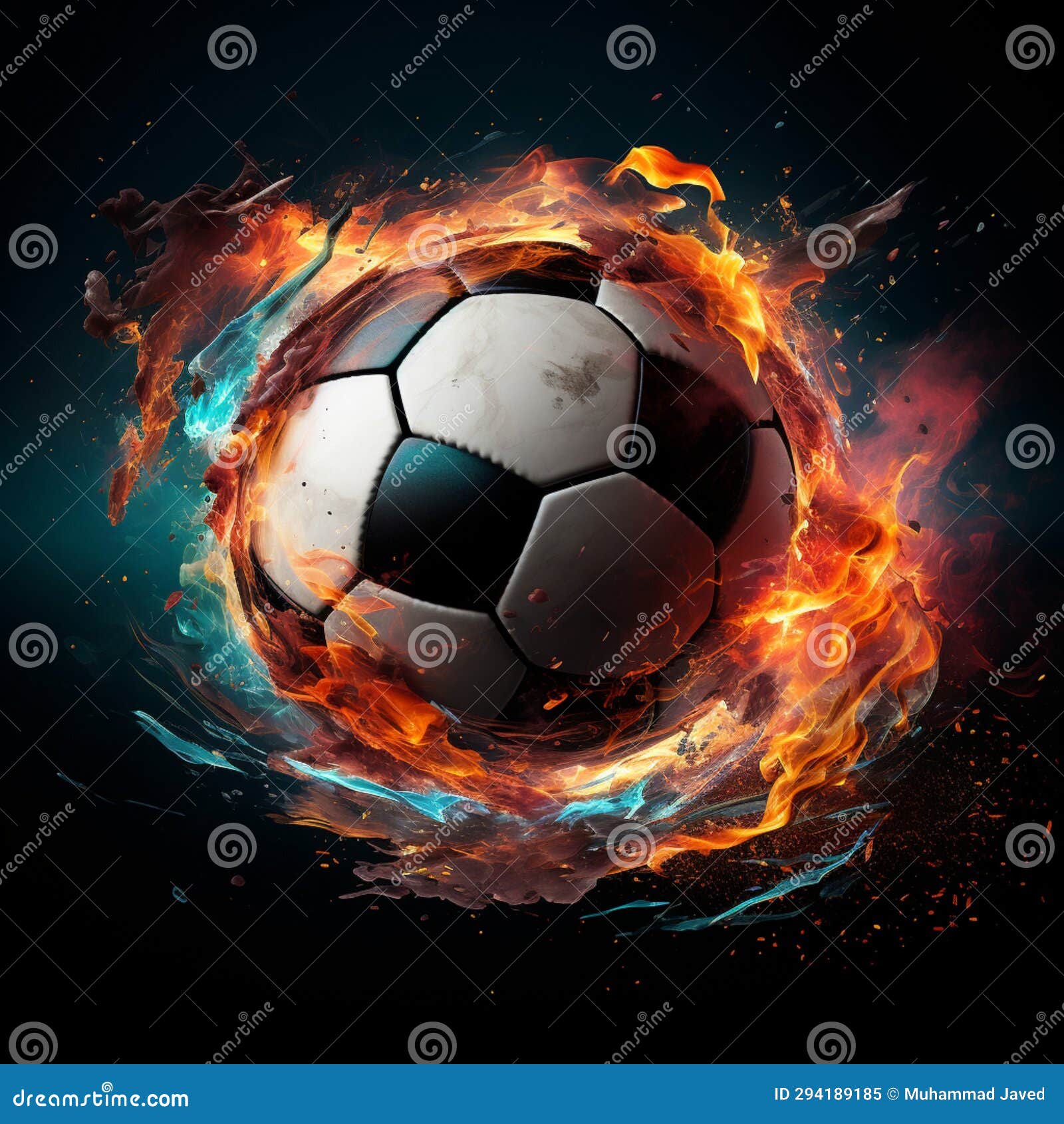dynamic soccer ball art, abstract , sports poster centerpiece