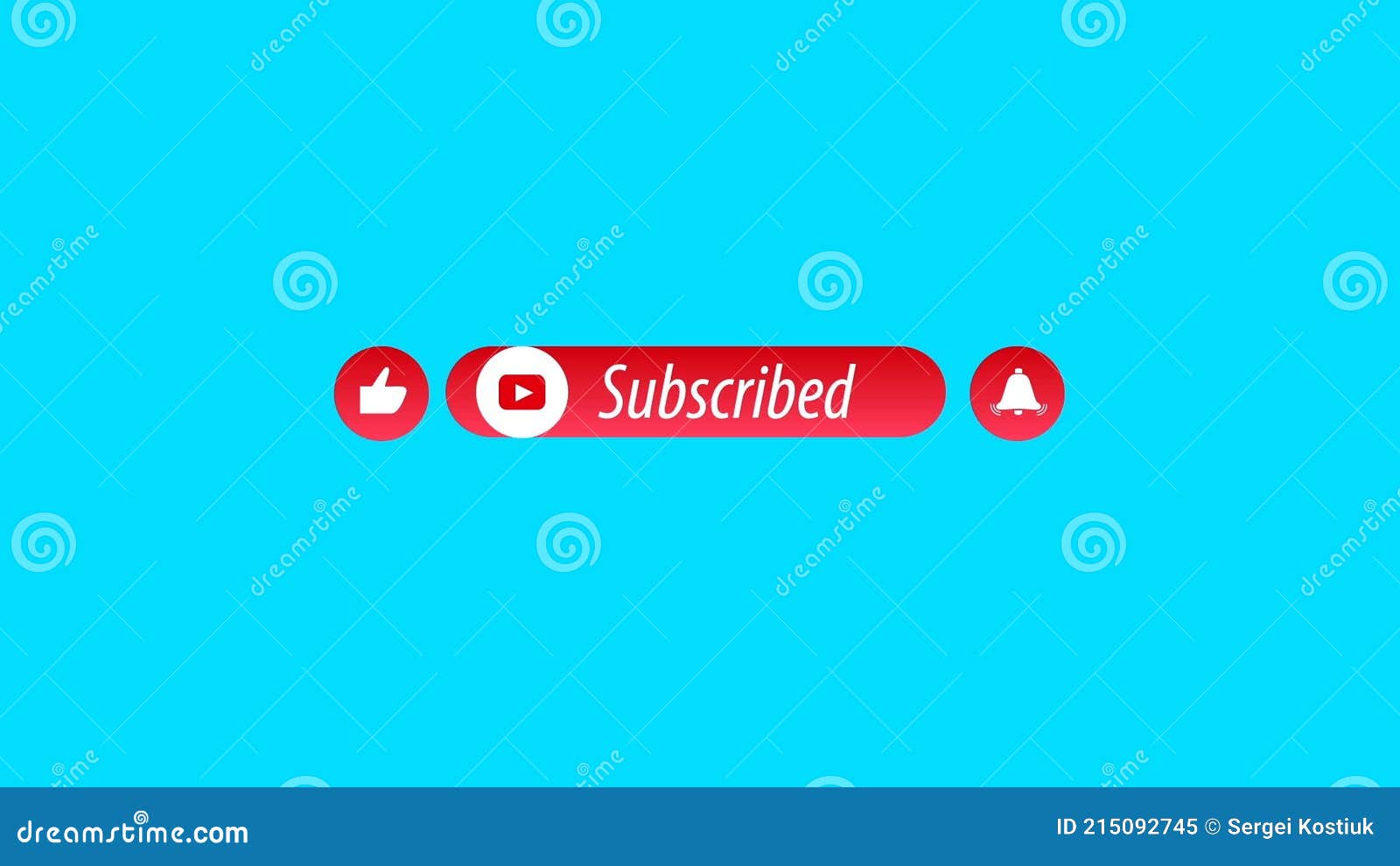 Dynamic Youtube Subscribe Button. Animation on a Blue and Blank Background  Stock Video - Video of style, like: 215092745