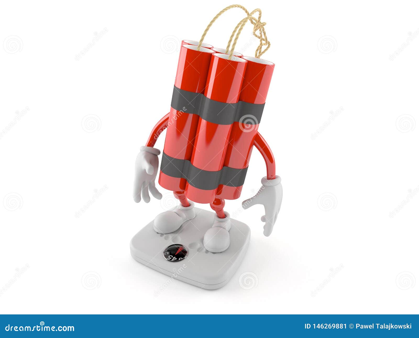 Dynamite Character Standing On Weight Scale Stock Illustration - Illustration of healthy