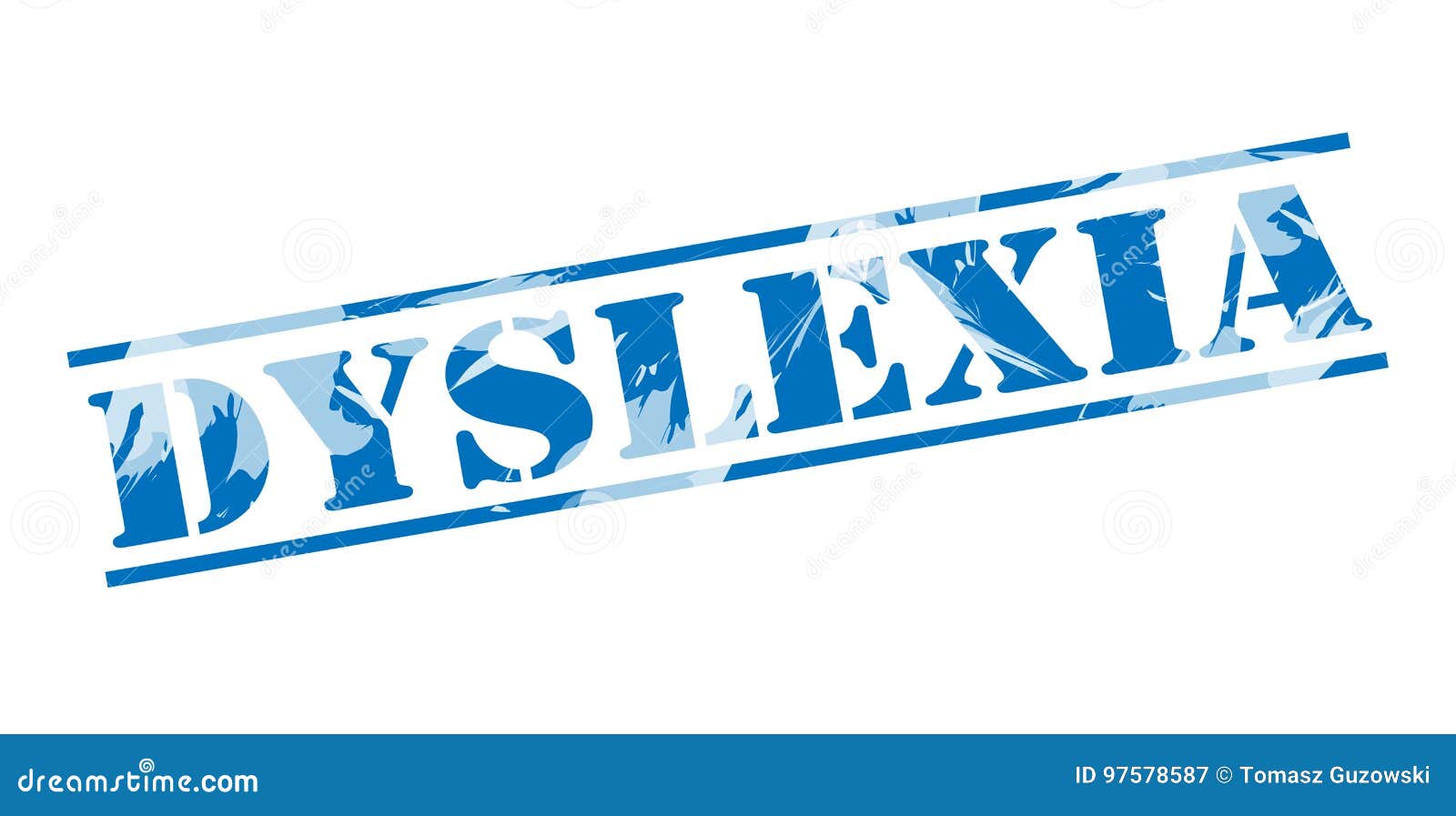 Dyslexia blue stamp stock illustration. Illustration of stamp 97578587
