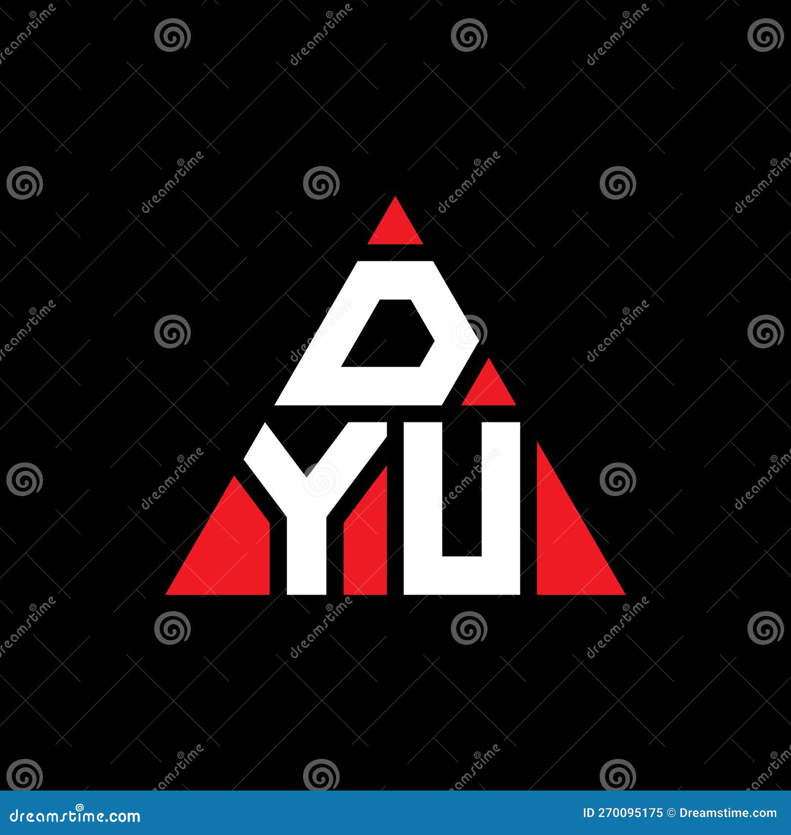 dyu triangle letter logo  with triangle . dyu triangle logo  monogram. dyu triangle  logo template with red