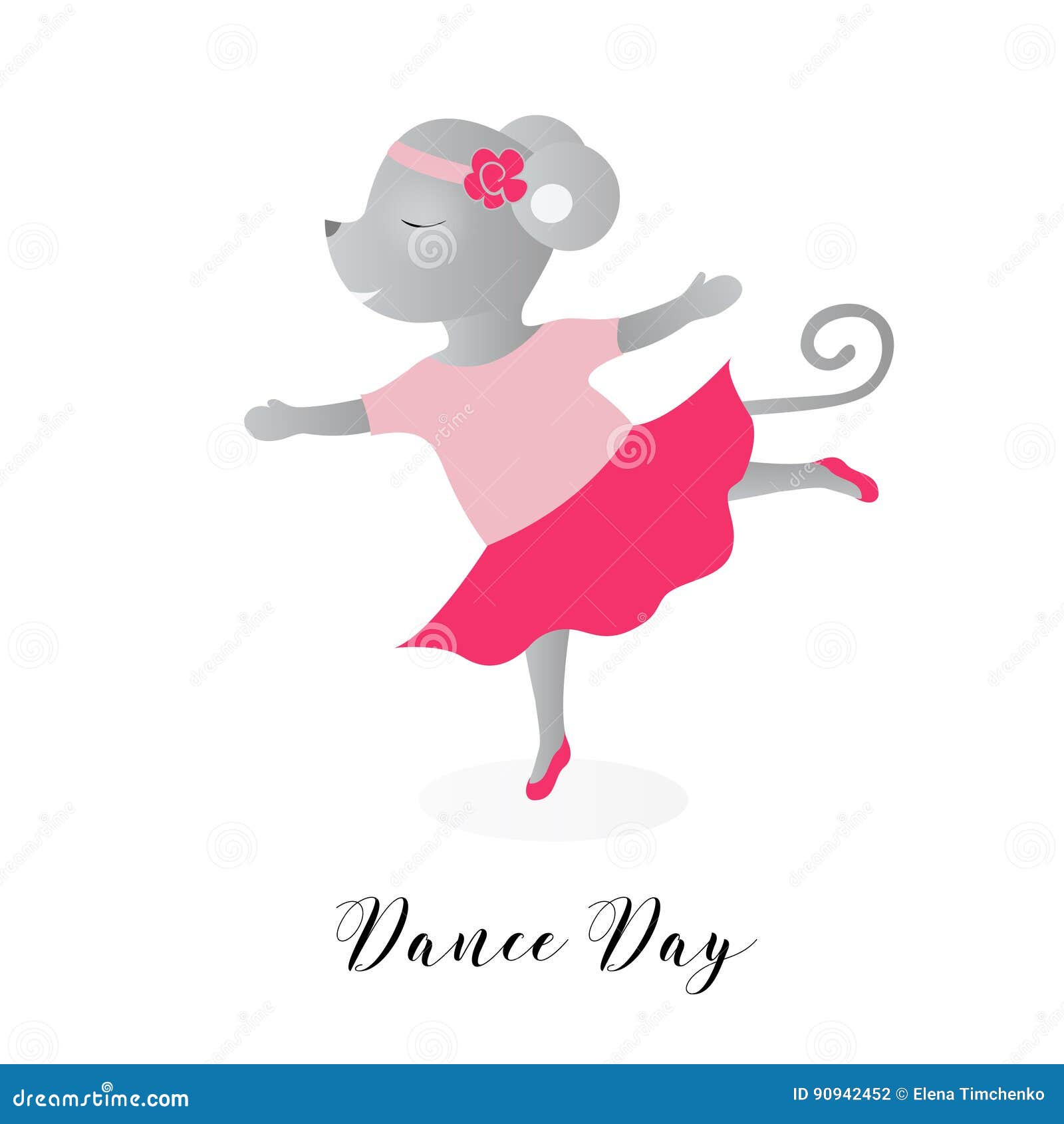 Dzień Taniec Wektorowa Ilustracja Dla Wakacje Mysz Tanczy
