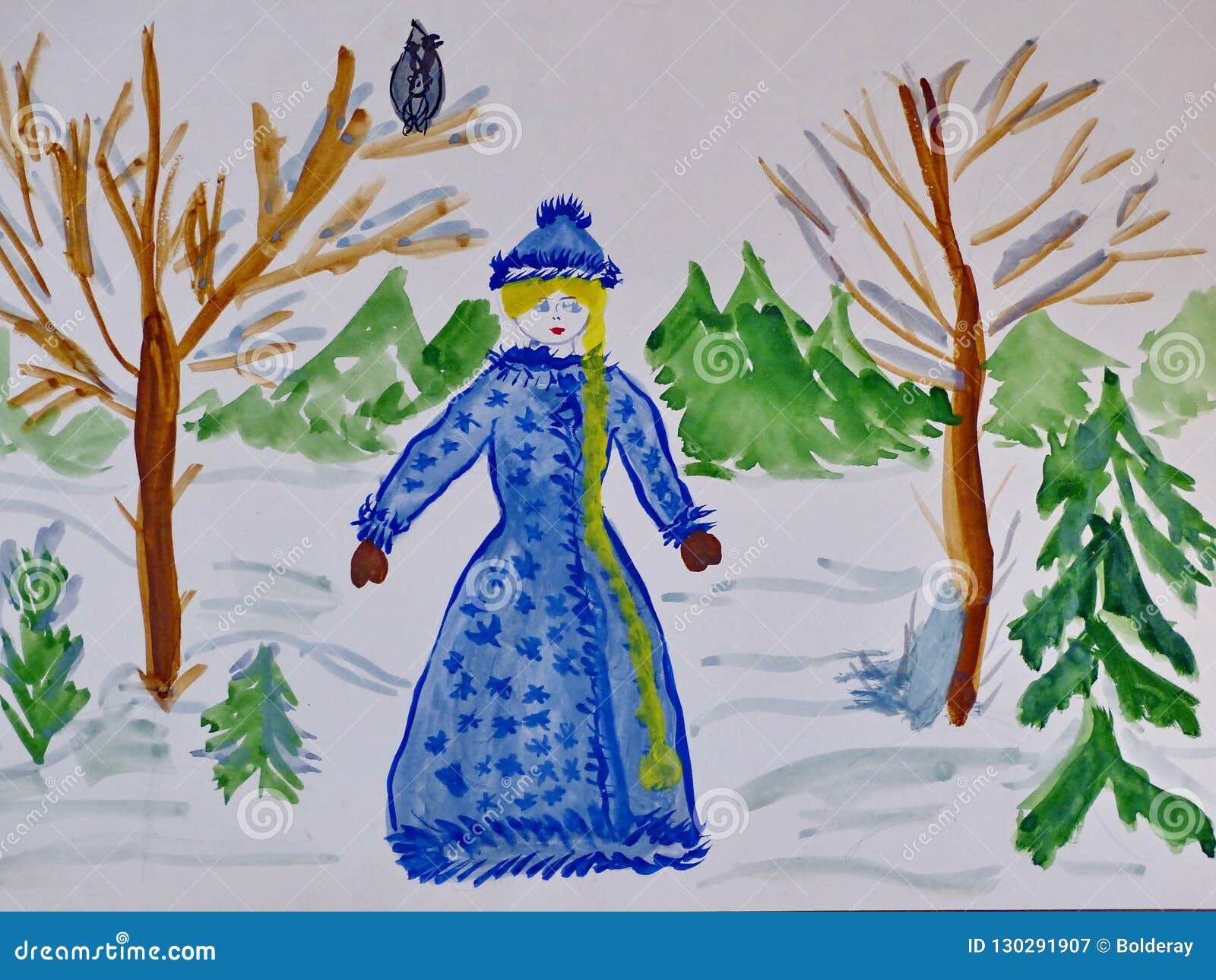 Dziecko Rysunek Rosyjska Bajki Morozko śnieżna Dziewczyna