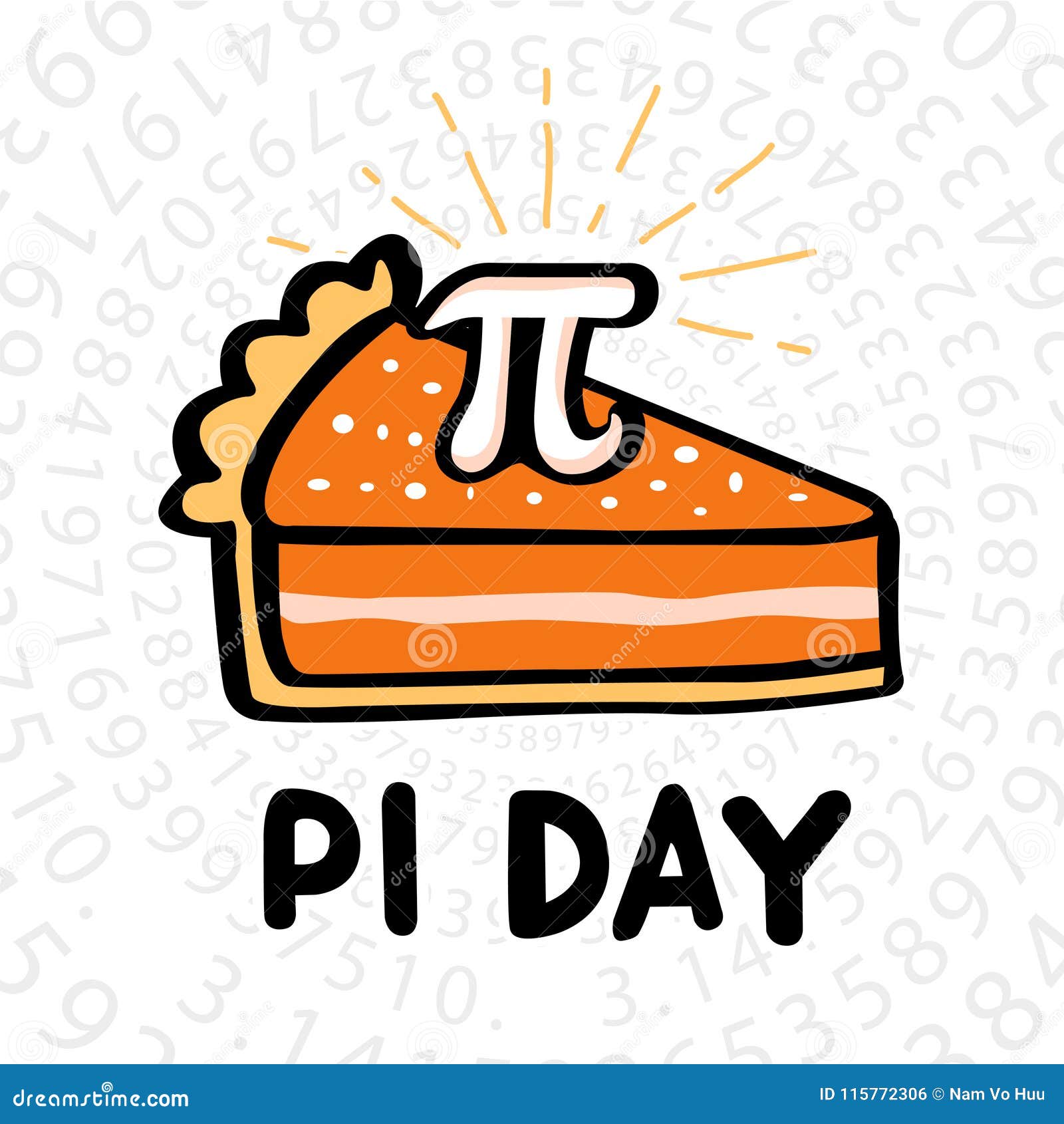 Día feliz del pi ilustración del vector. Ilustración de cocinero